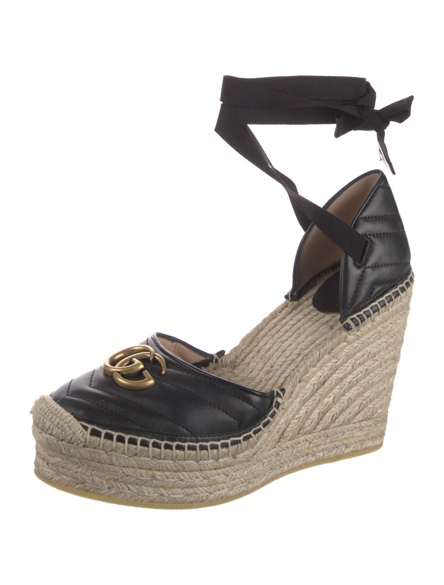 Gucci Double G Logo Leather D'Orsay Pumps