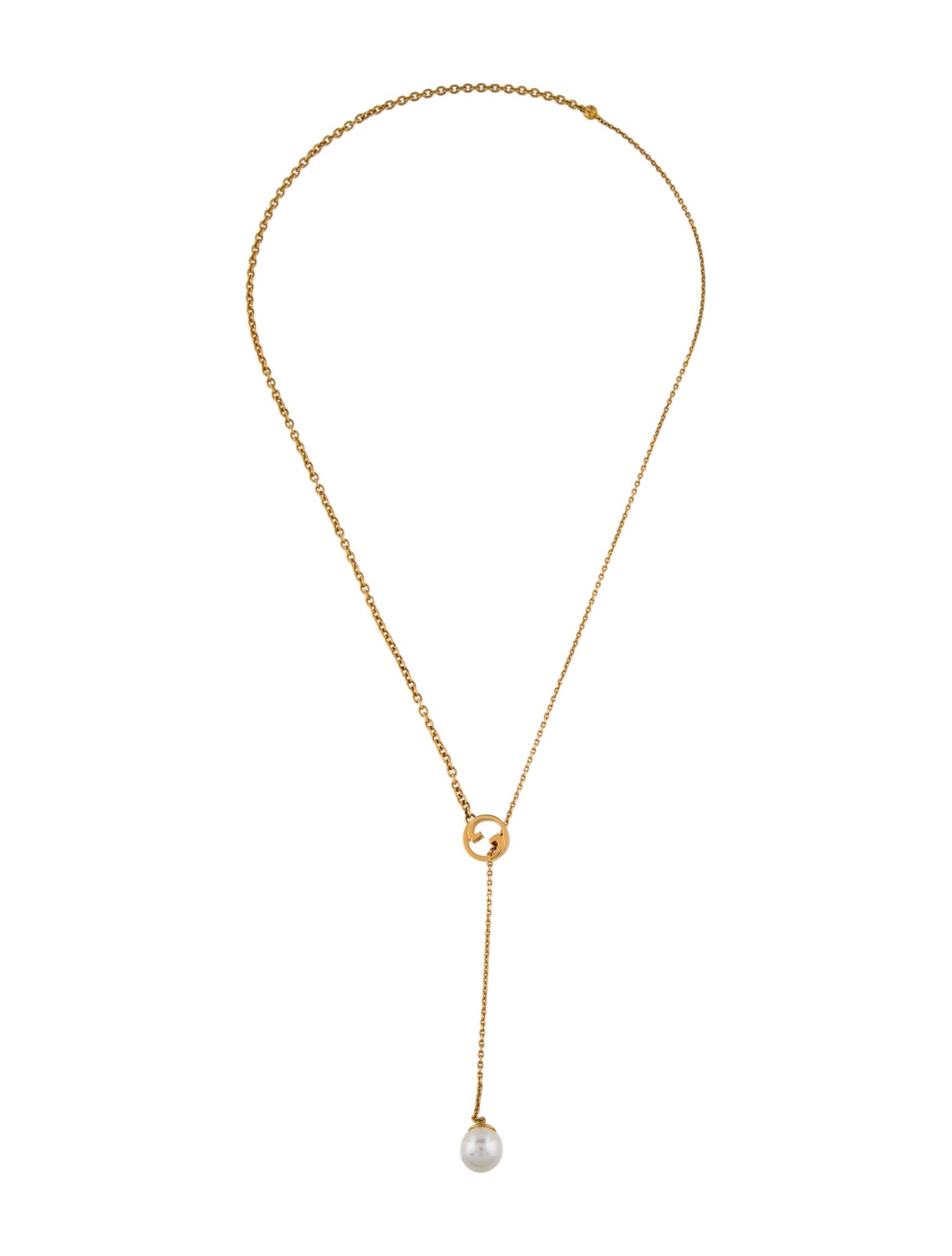 Gucci Faux Pearl Blondie Lariat Necklace