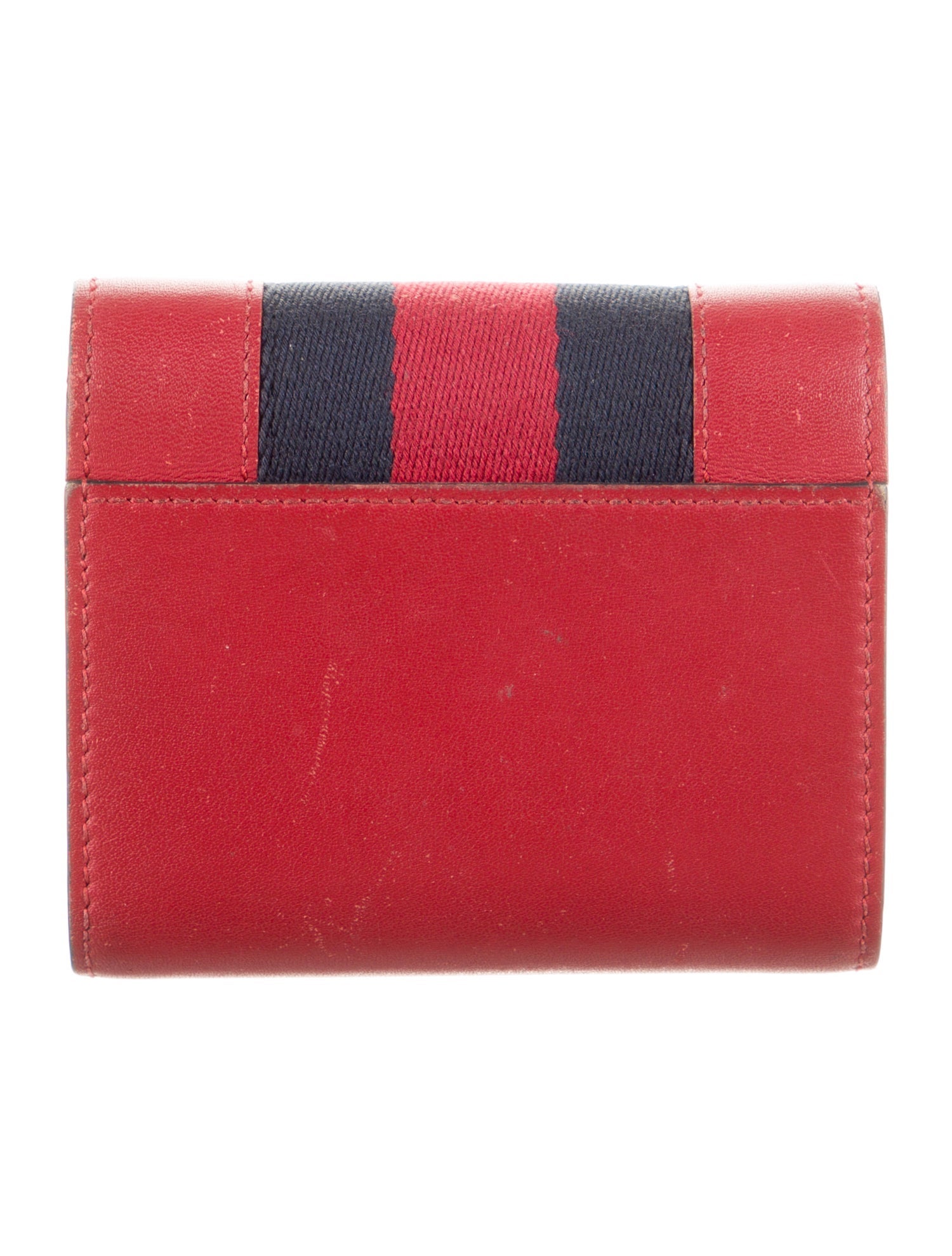Gucci Sylvie Web Accent Leather Compact Wallet
