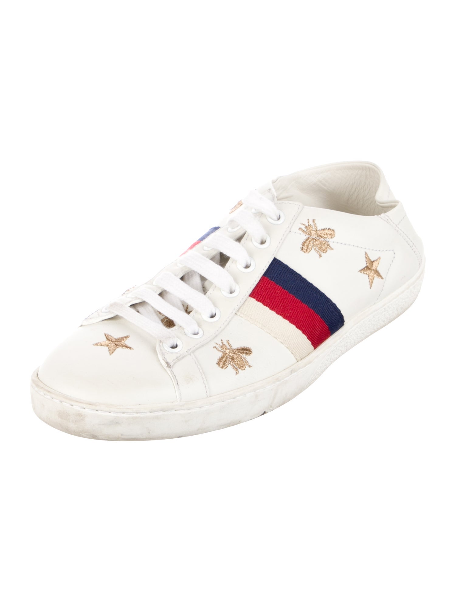 Gucci Bee Accent Leather Sneakers