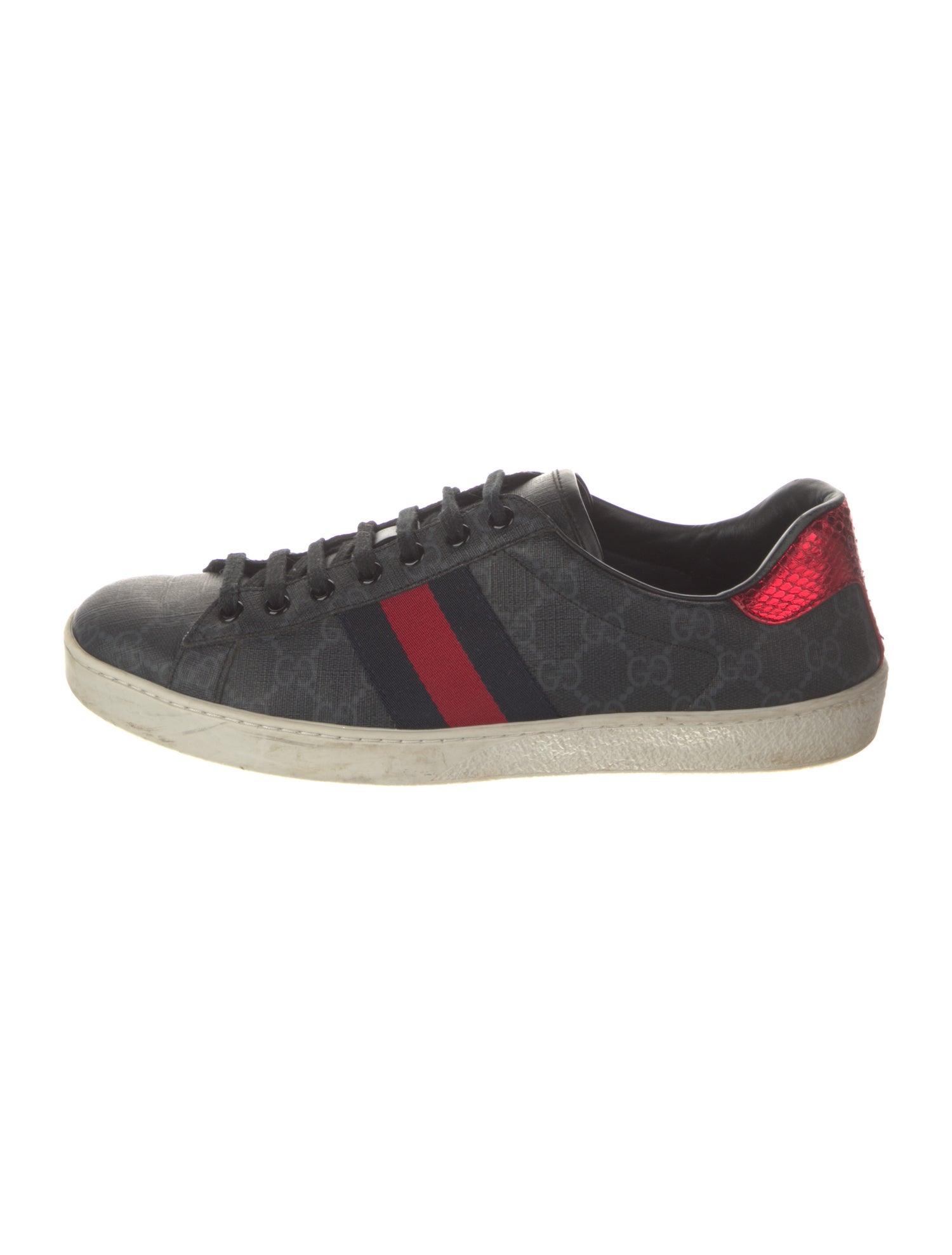 Gucci GG Supreme Leather Trim Embellishment Sneakers
