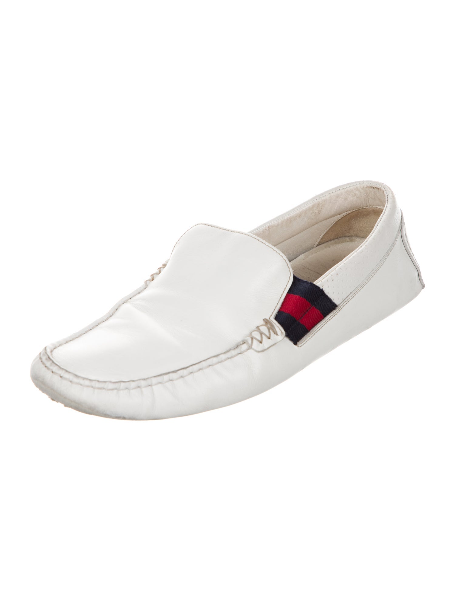 Gucci Sylvie Web Accent Leather Loafers
