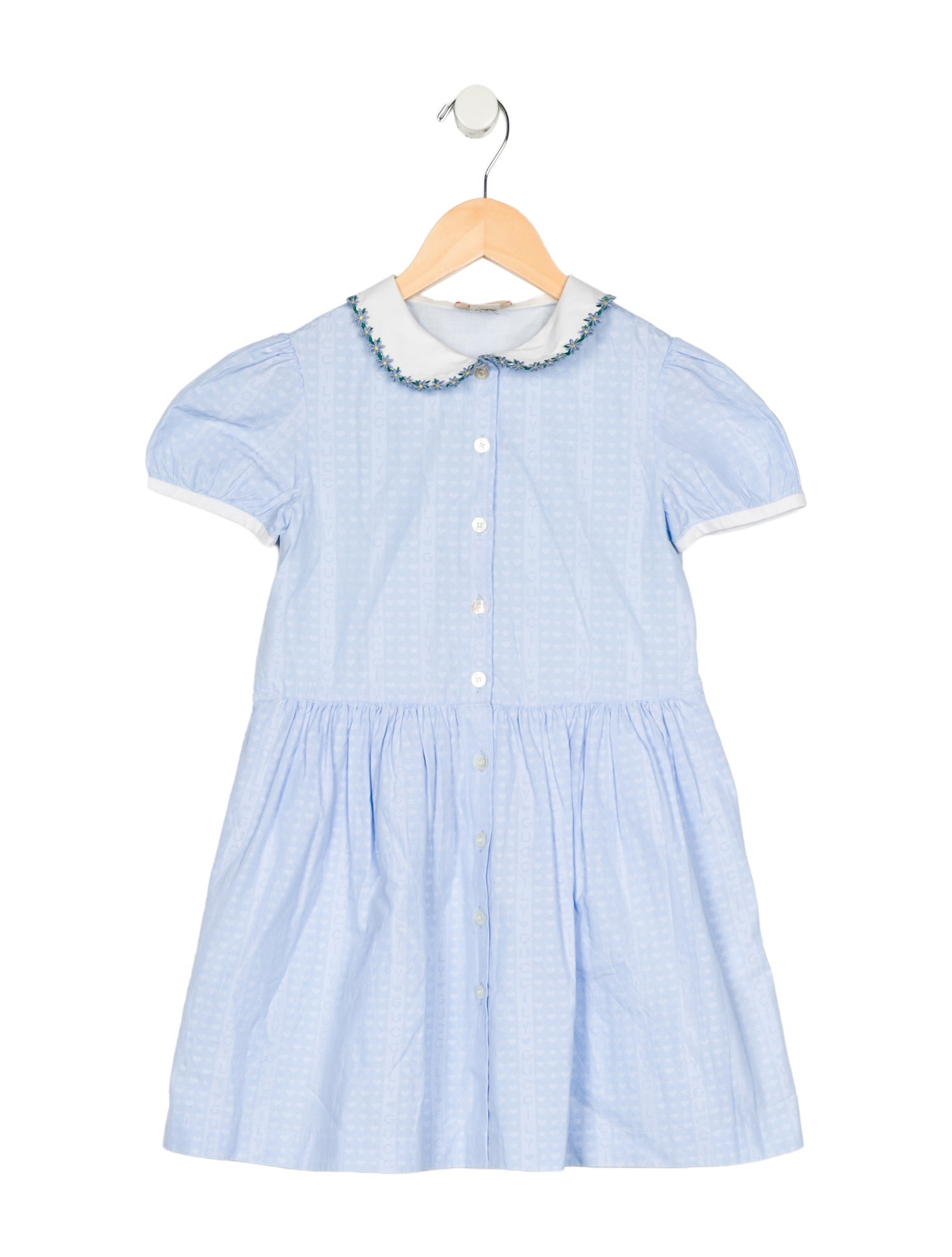 Gucci Girls Short Sleeve Button Up Dress