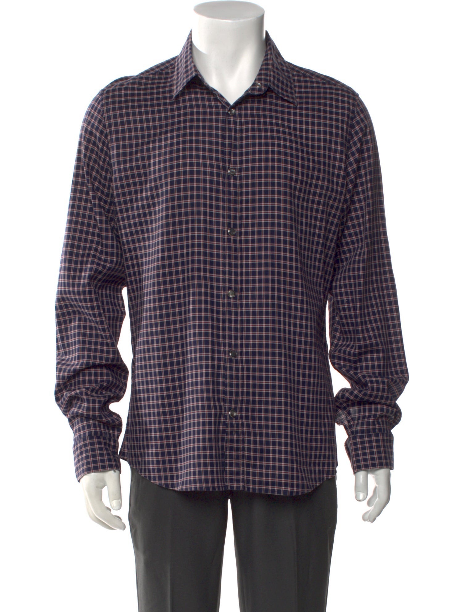 Gucci Plaid Print Long Sleeve Shirt