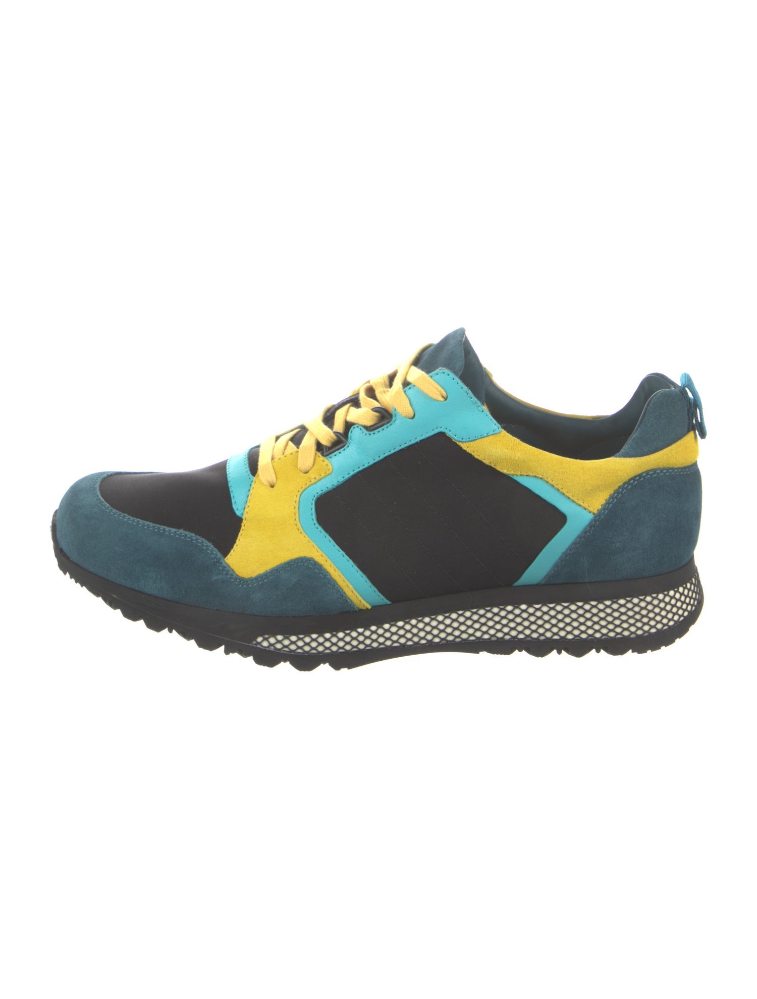 Gucci Suede Colorblock Pattern Athletic Sneakers