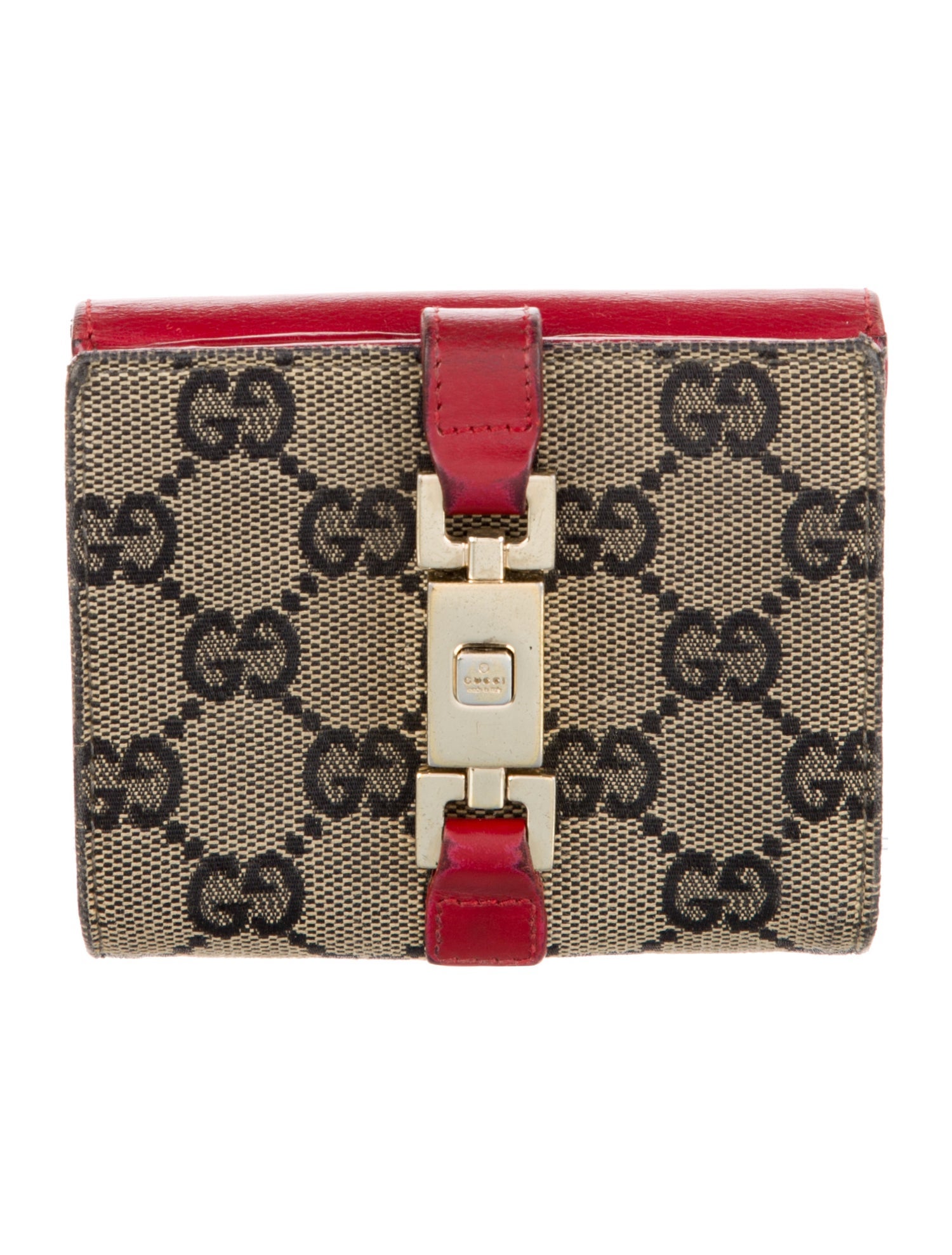 Gucci Jackie French Flap Wallet GG Canvas Compact Wallet