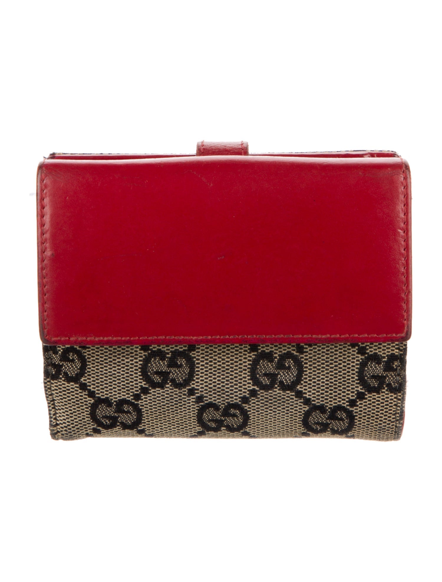 Gucci Jackie French Flap Wallet GG Canvas Compact Wallet