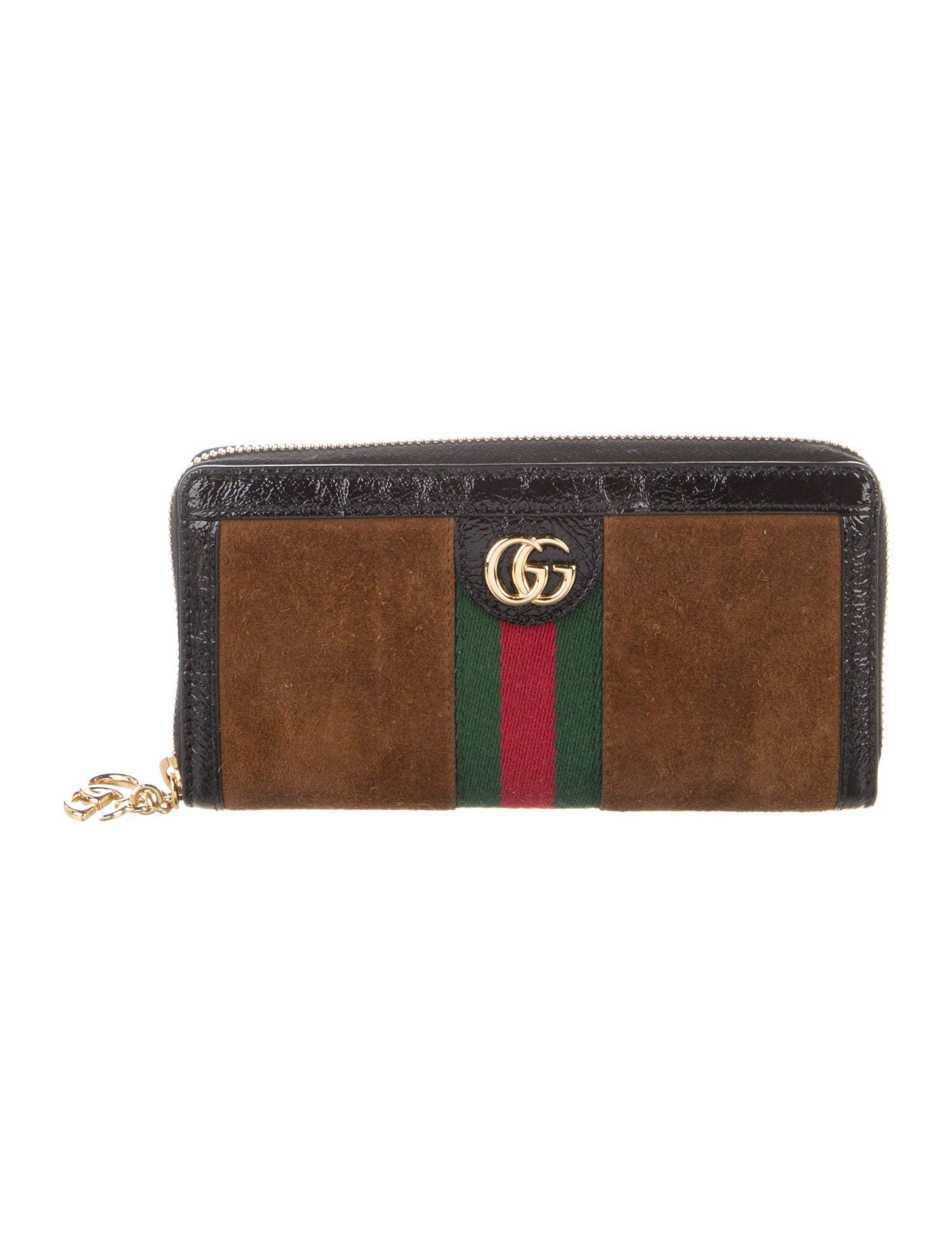 Gucci Web Accent Suede Compact Wallet