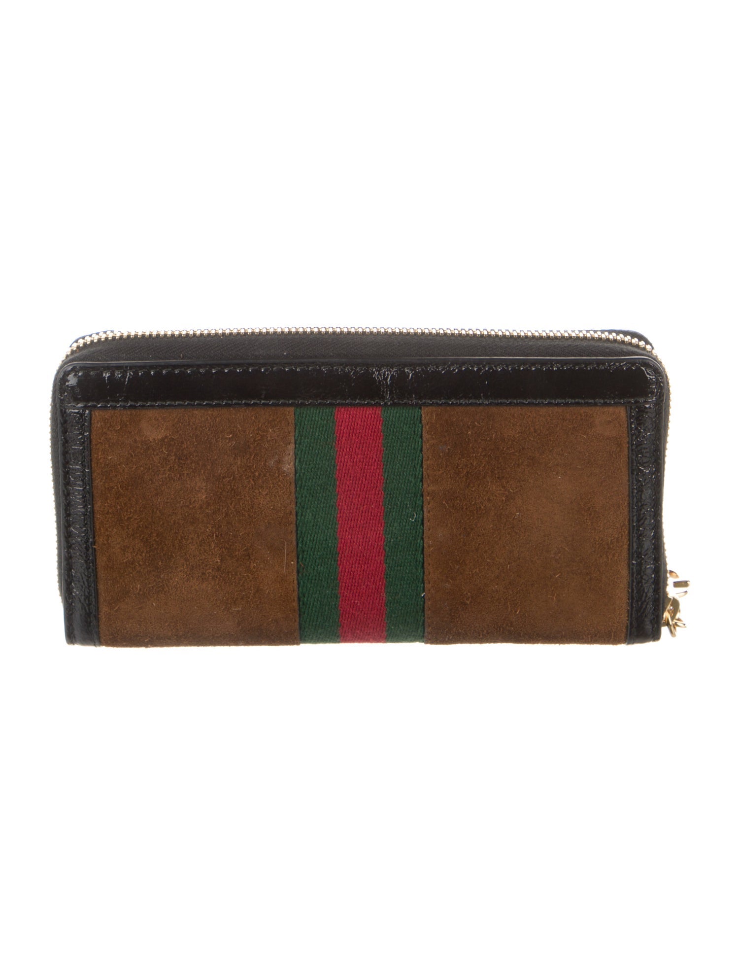 Gucci Web Accent Suede Compact Wallet