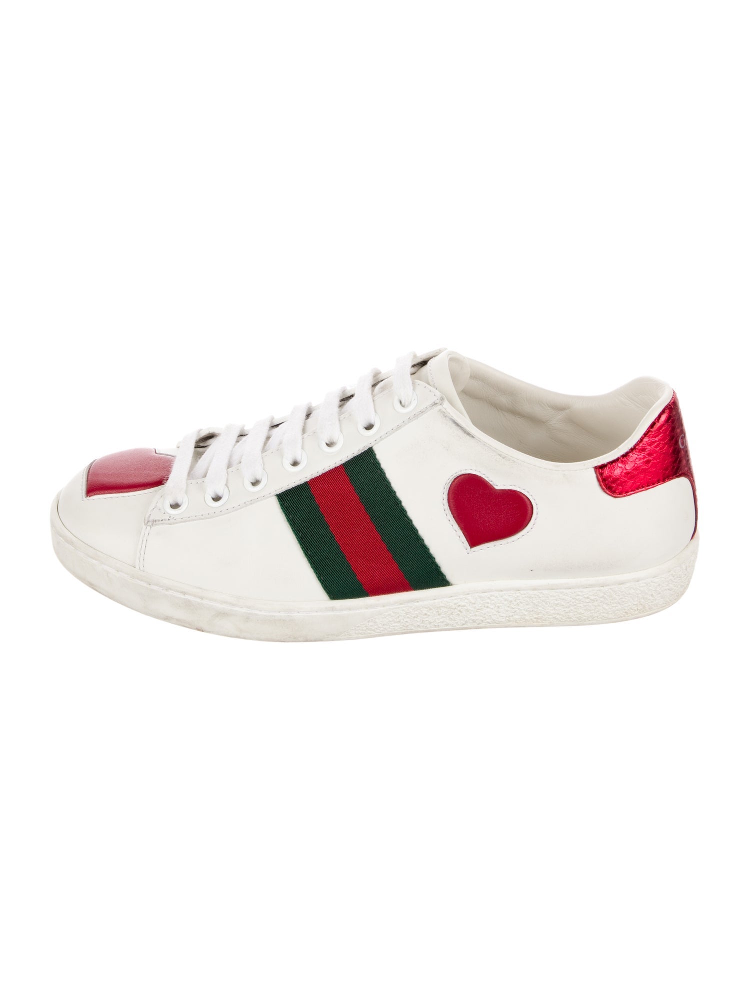 Gucci Web Accent Leather Sneakers
