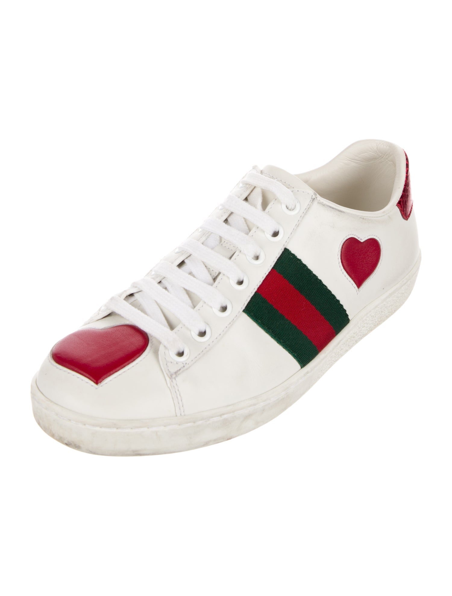 Gucci Web Accent Leather Sneakers