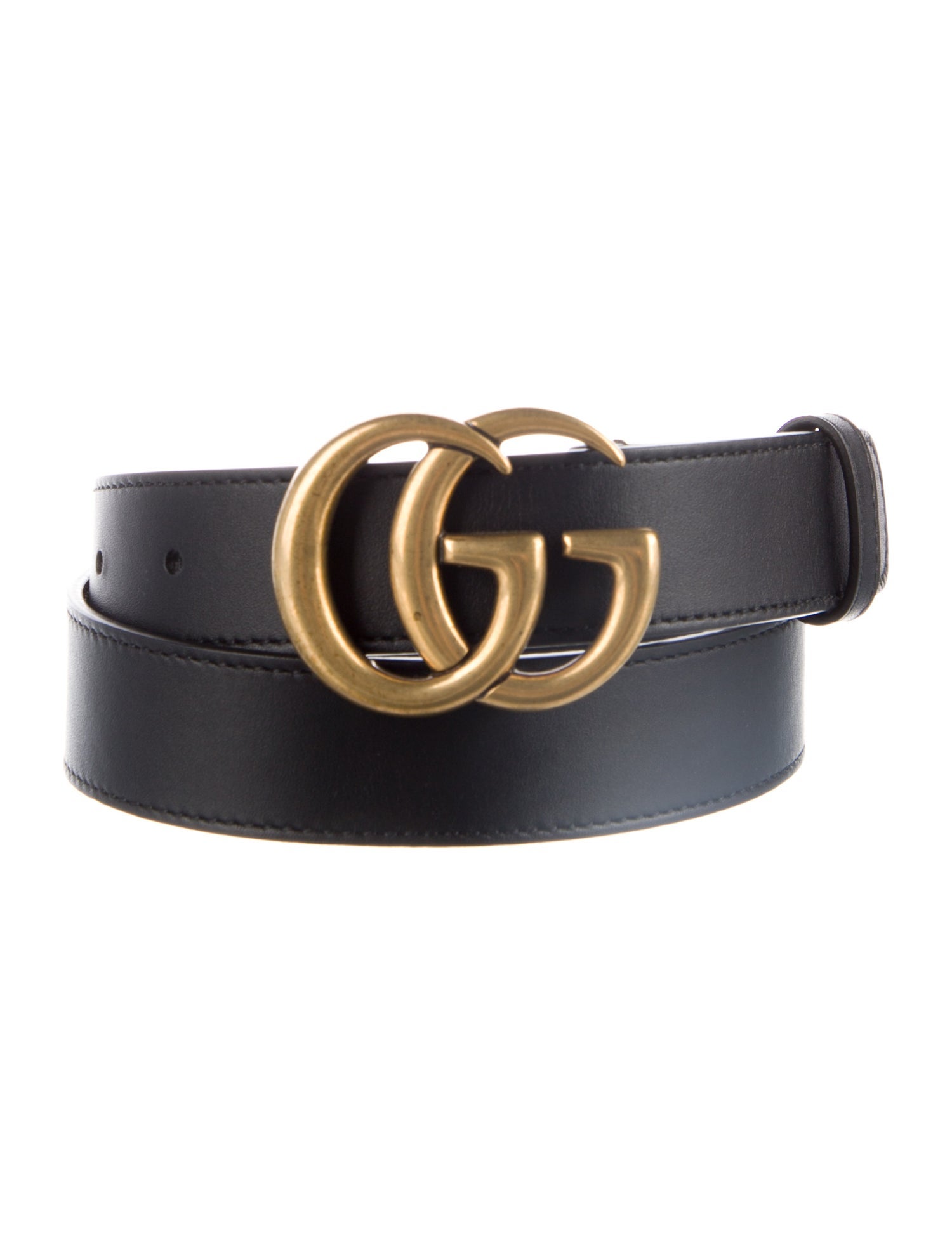 Gucci Double G Logo Skinny Belt