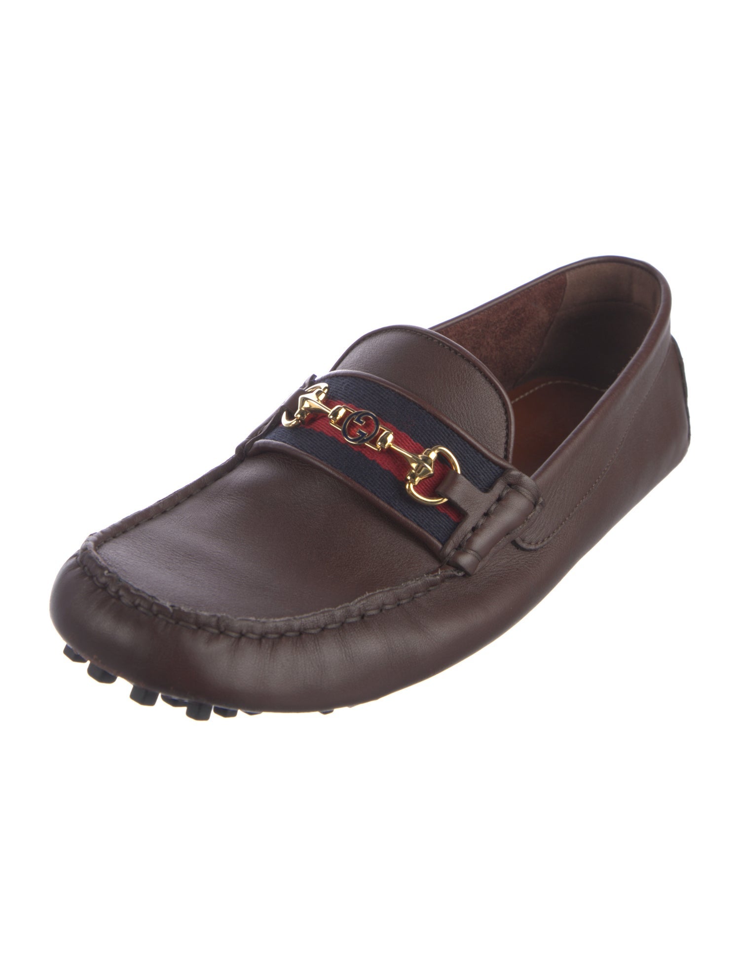 Gucci Interlocking G Logo Leather Drivers