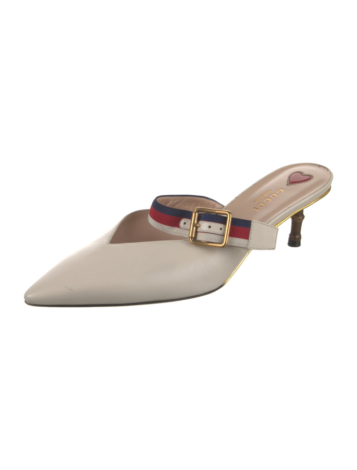 Gucci Sylvie Web Accent Leather Mules