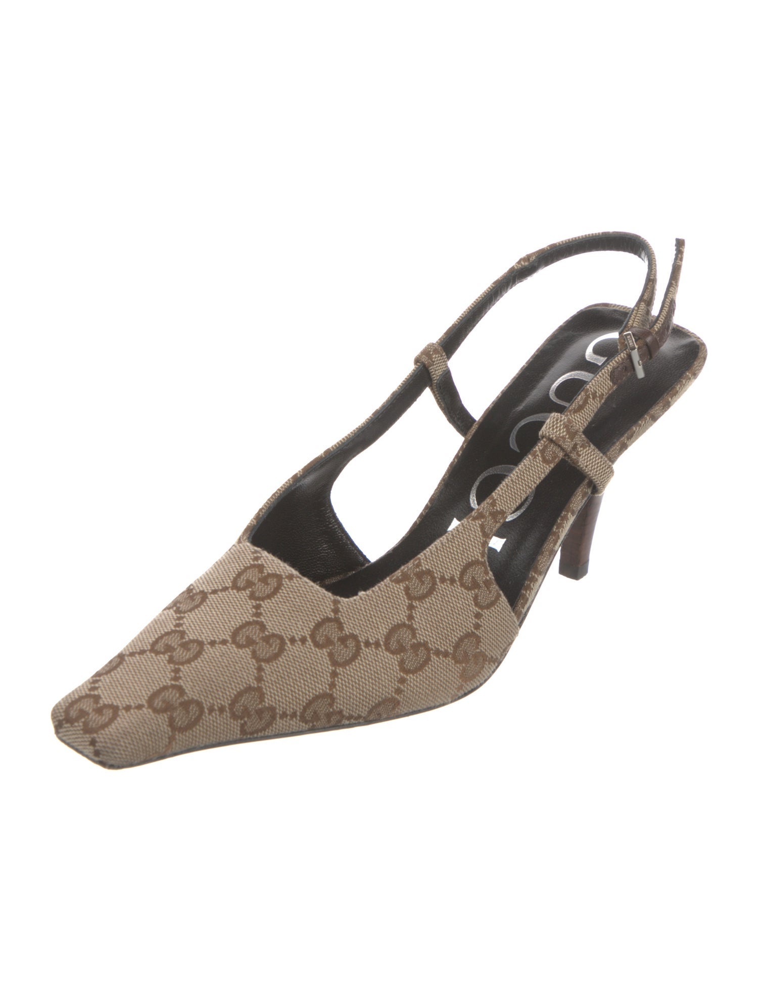 Gucci GG Canvas Canvas Slingback Pumps