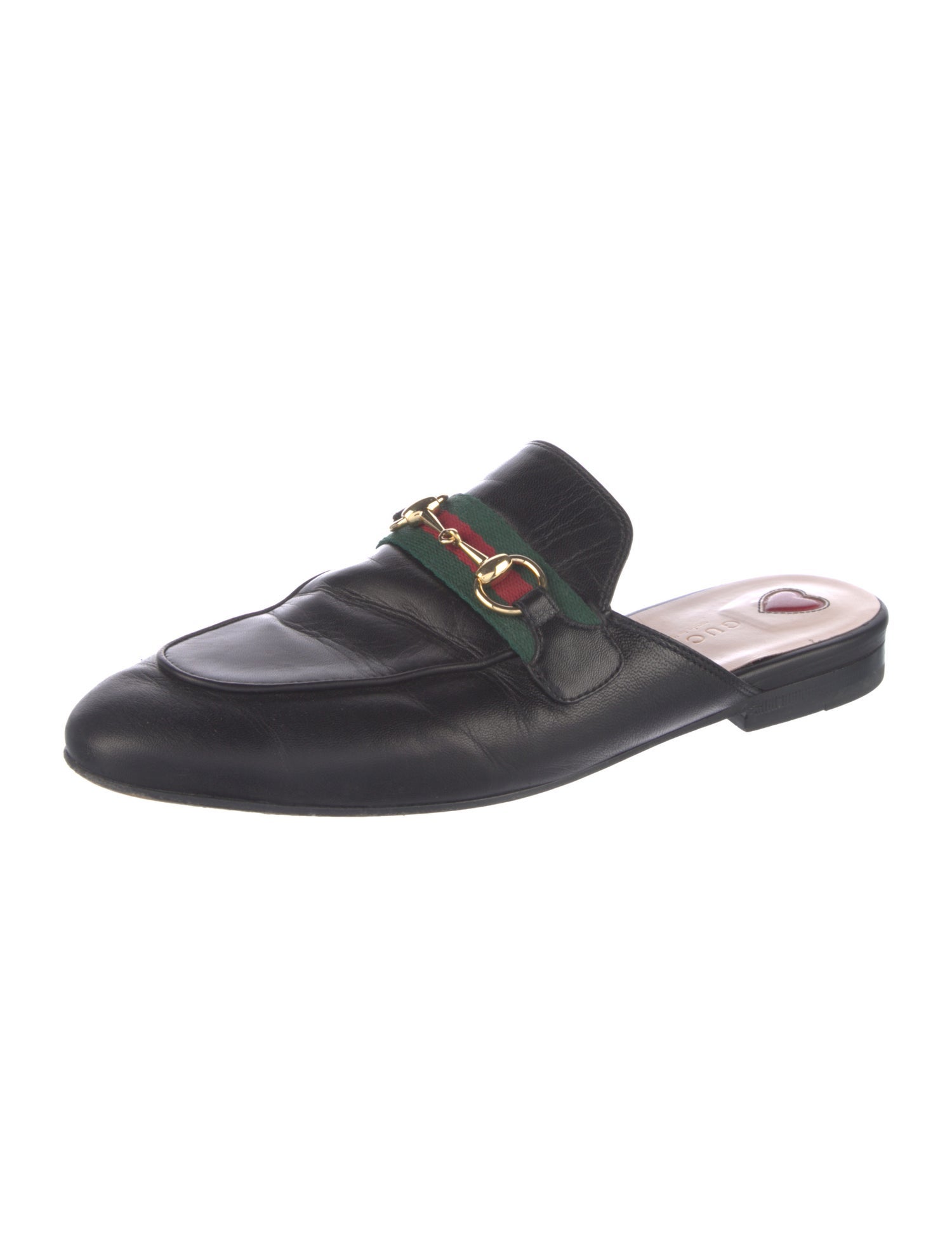 Gucci Web Accent Leather Mules