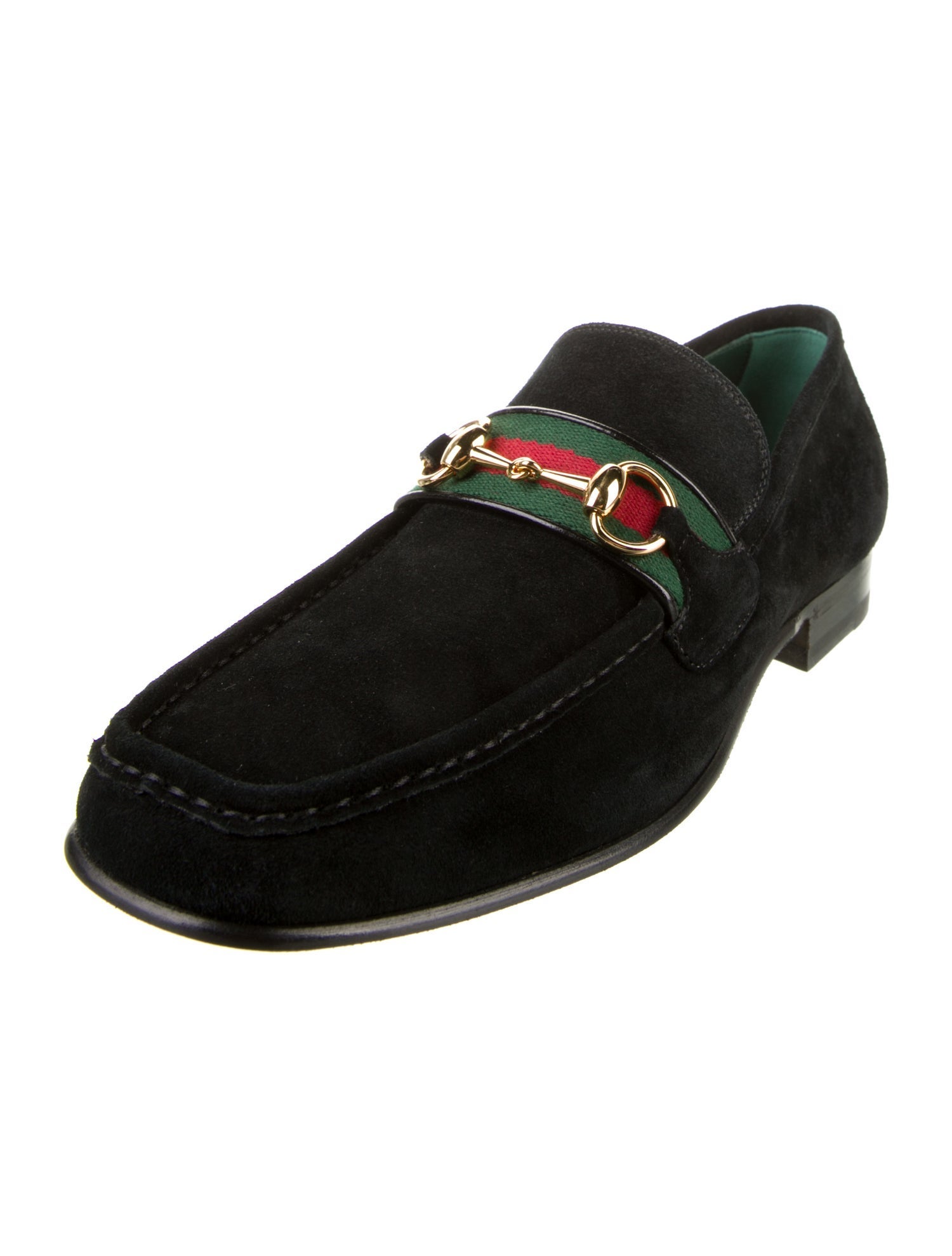 Gucci Web Accent Suede Dress Loafers