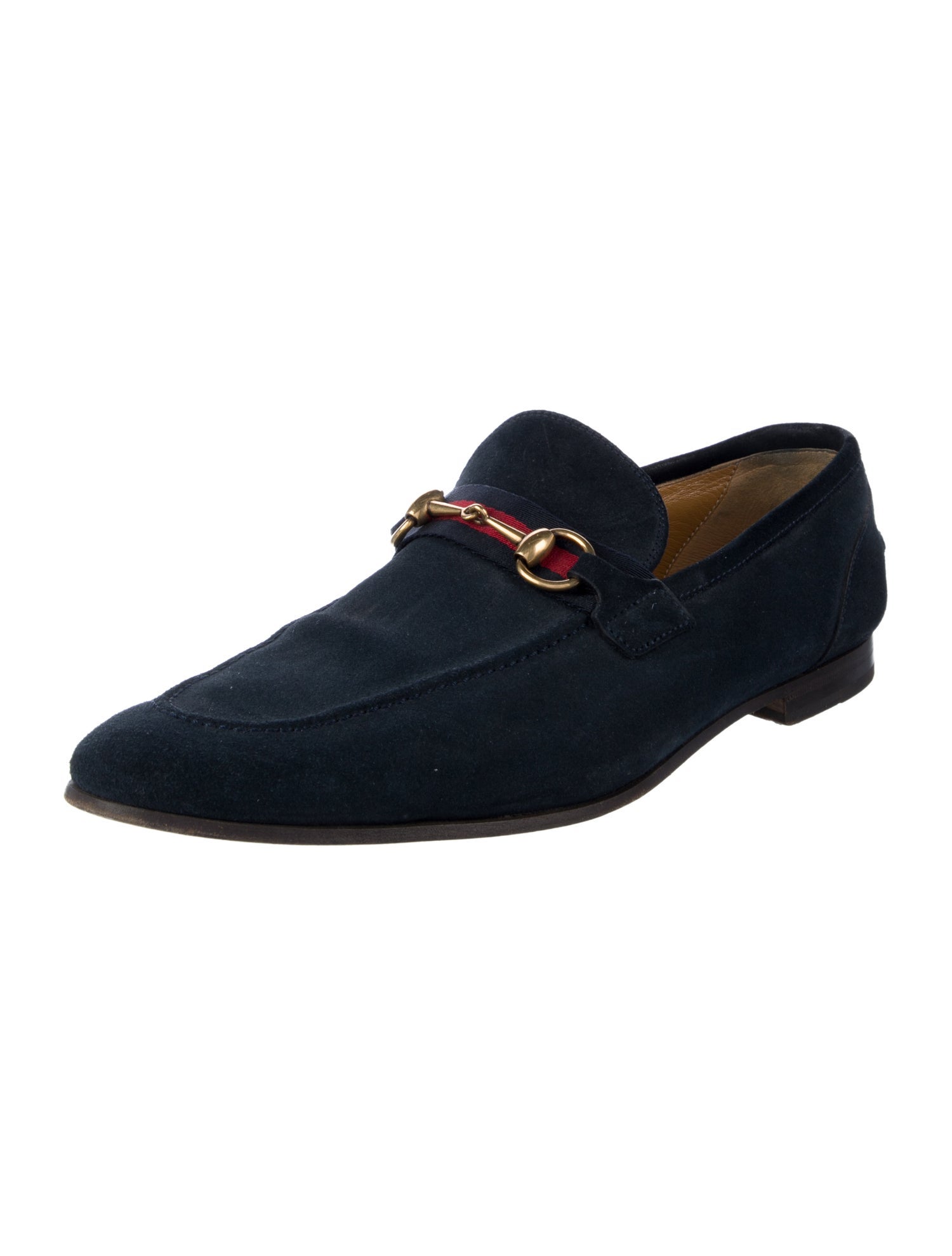 Gucci Web Accent Suede Dress Loafers