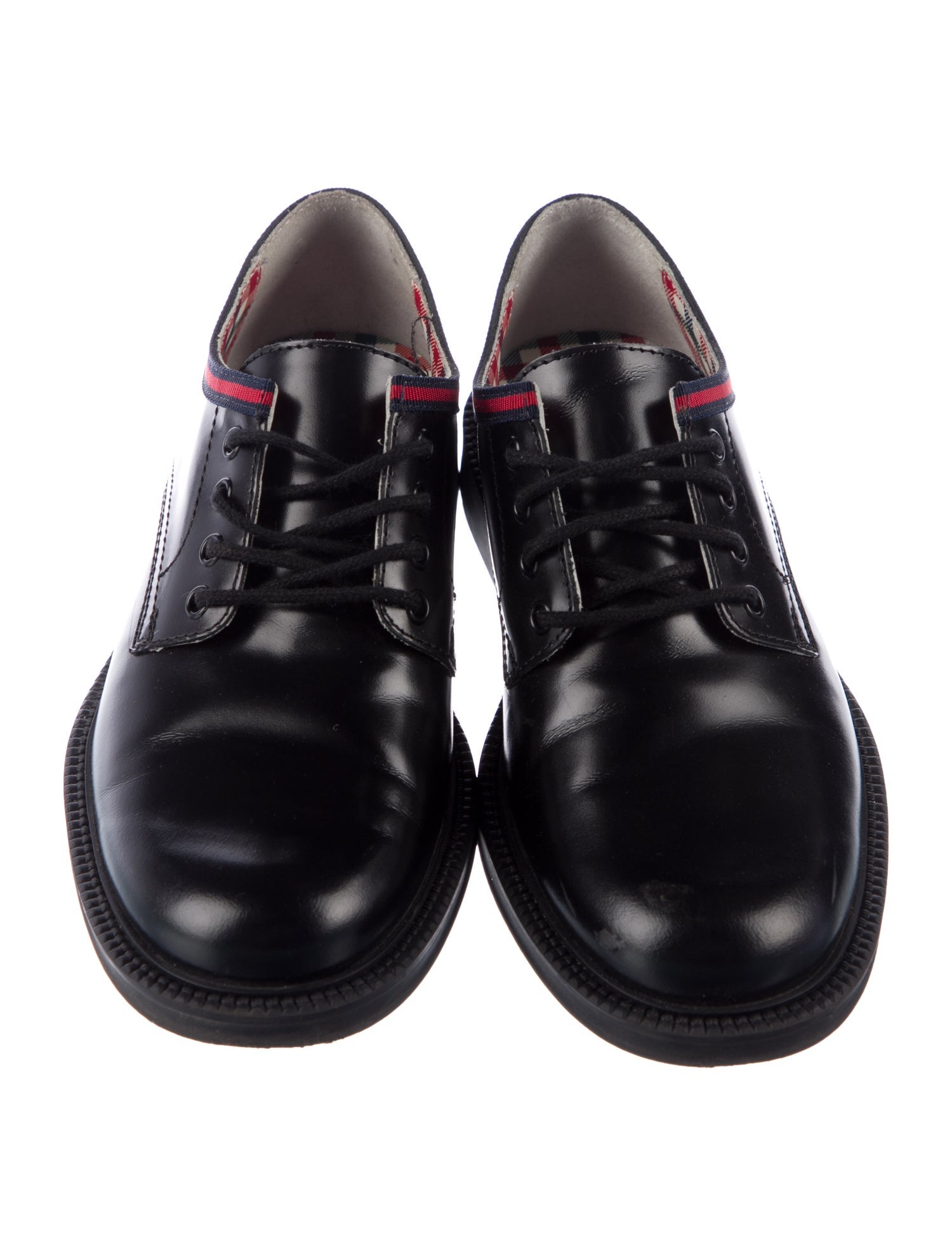 Gucci Kids Black Leather Oxford Lace Up Shoes Size 30