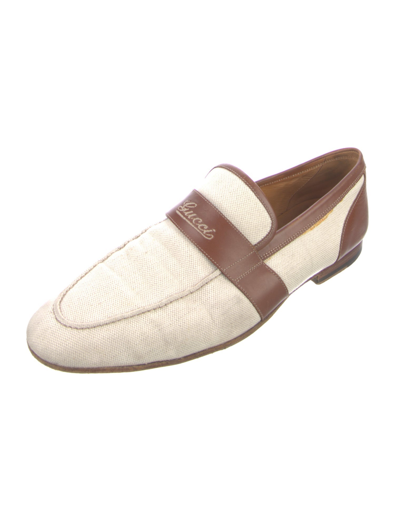 Gucci Canvas Colorblock Pattern Loafers