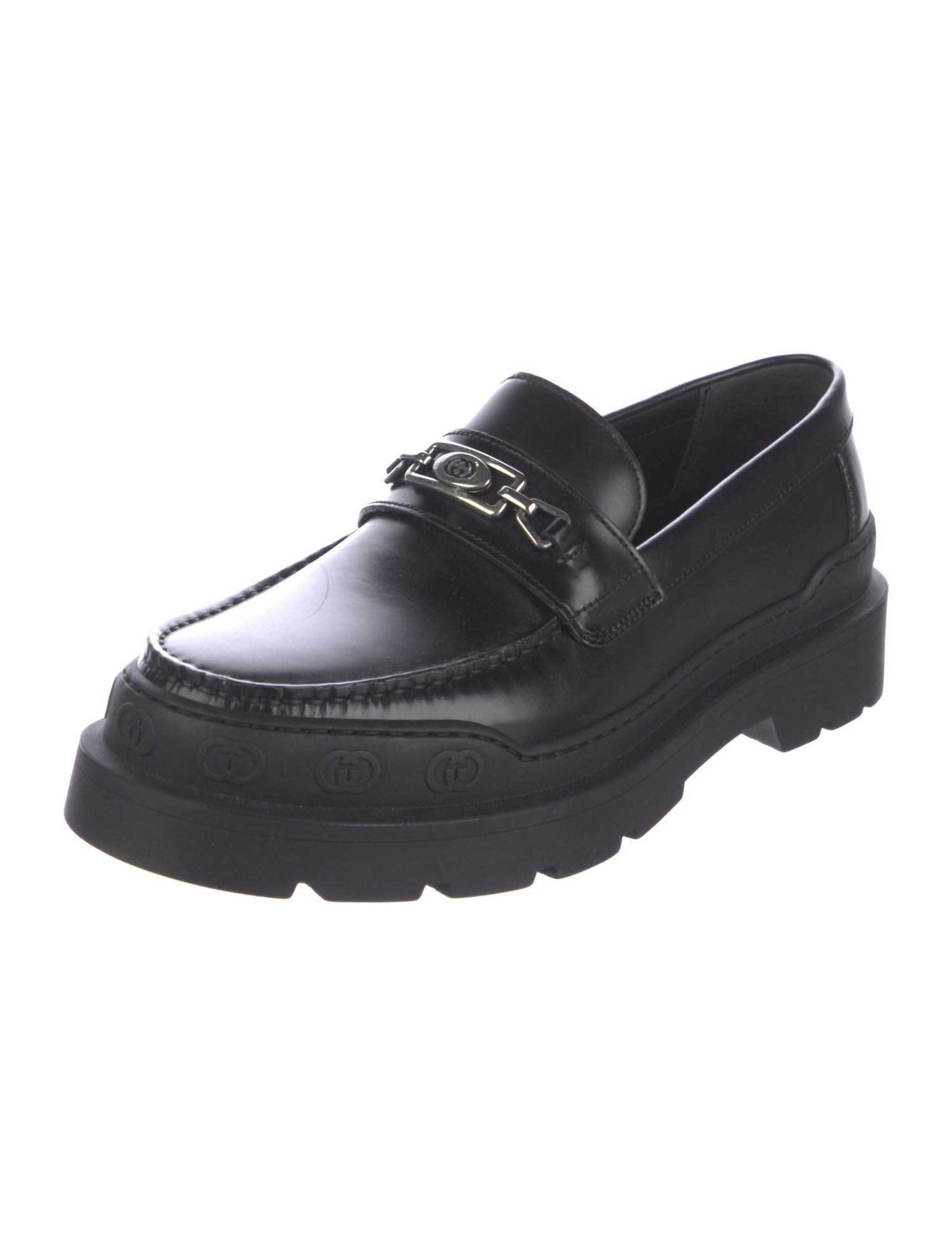 Gucci Interlocking G Logo Leather Dress Loafers