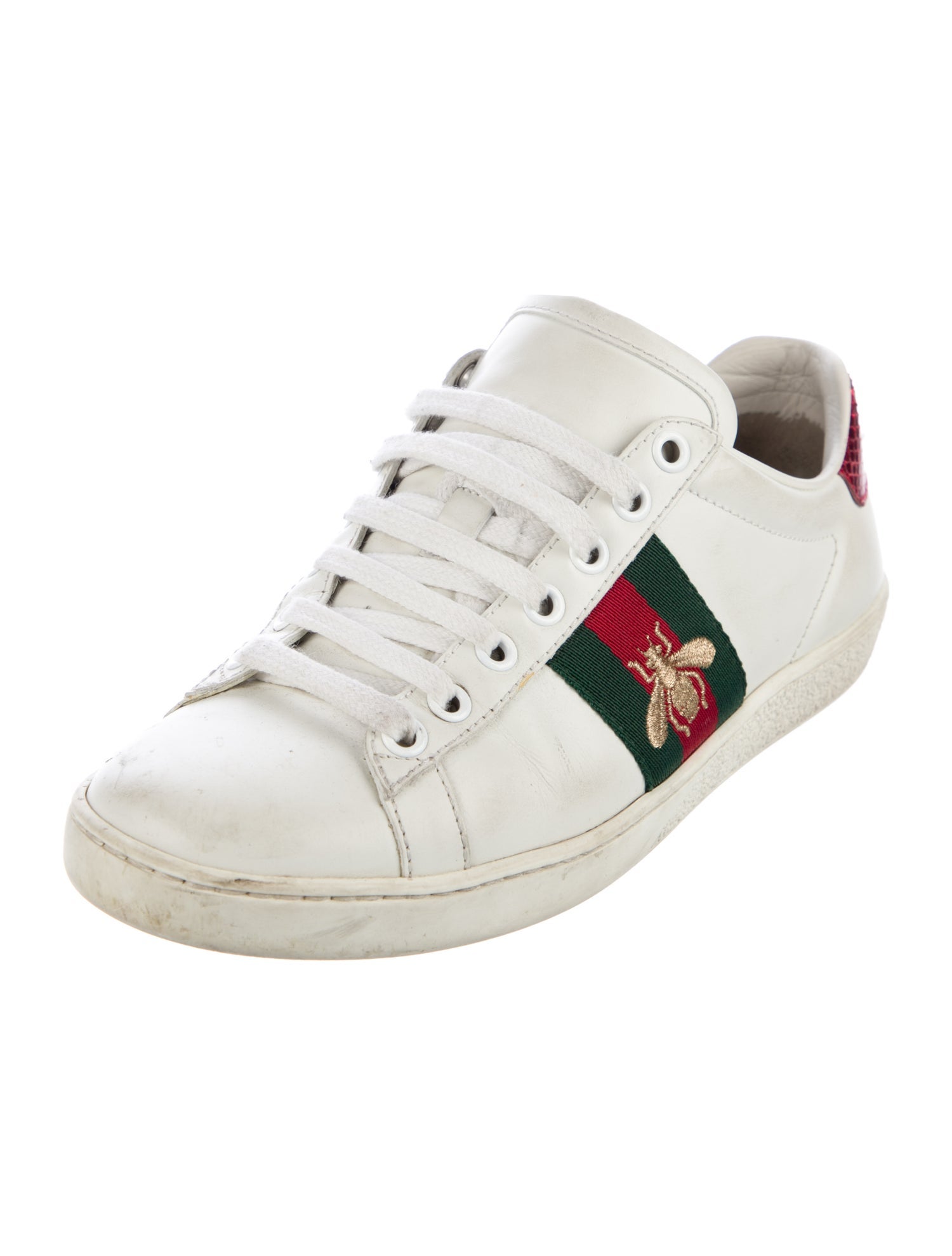 Gucci Web Accent Leather Sneakers