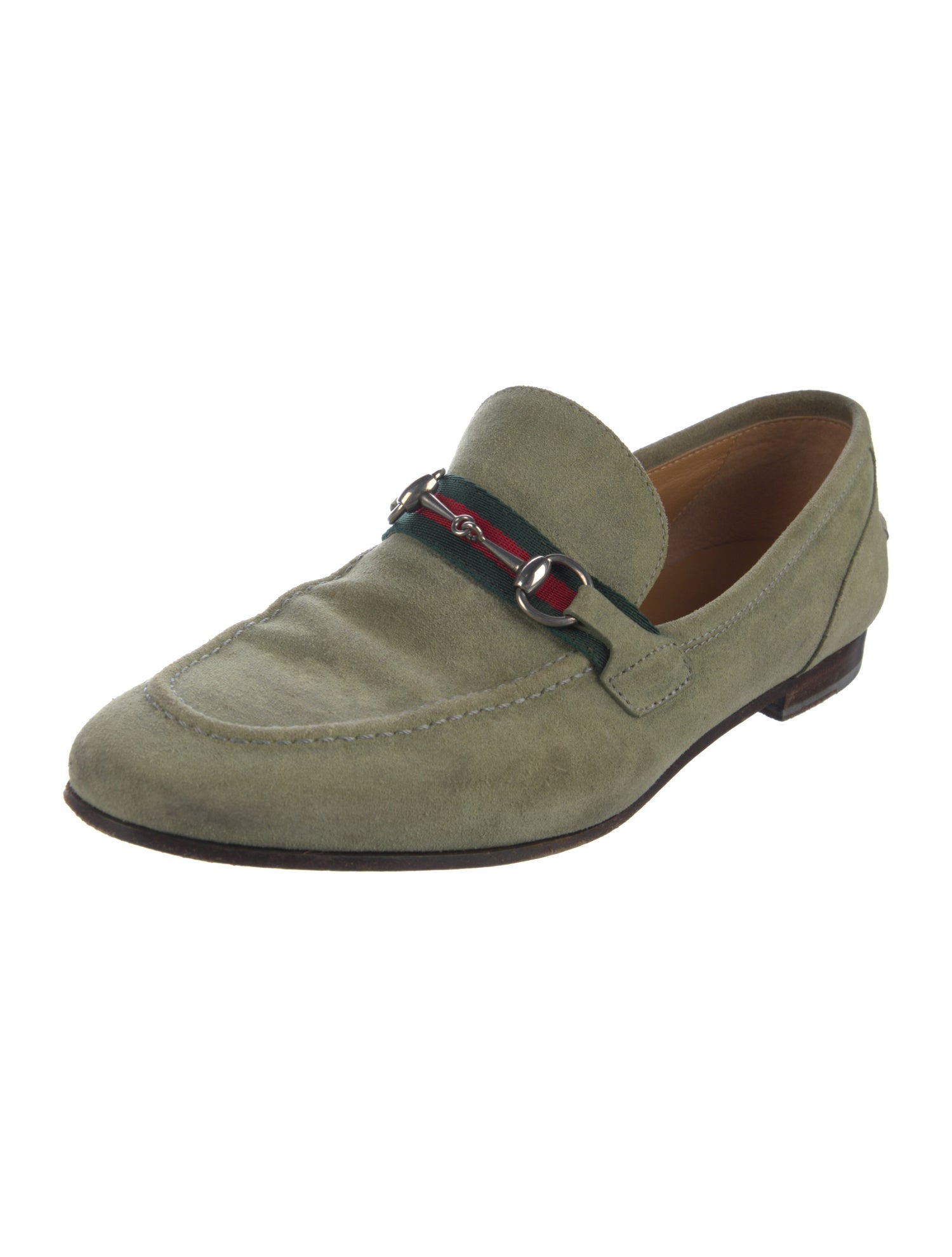 Gucci Horsebit Accent Suede Loafers