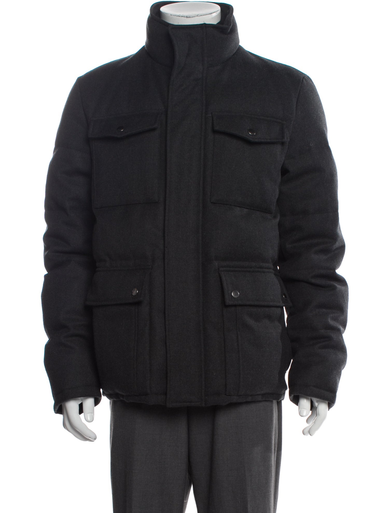 Gucci Web Accent Wool Puffer Coat