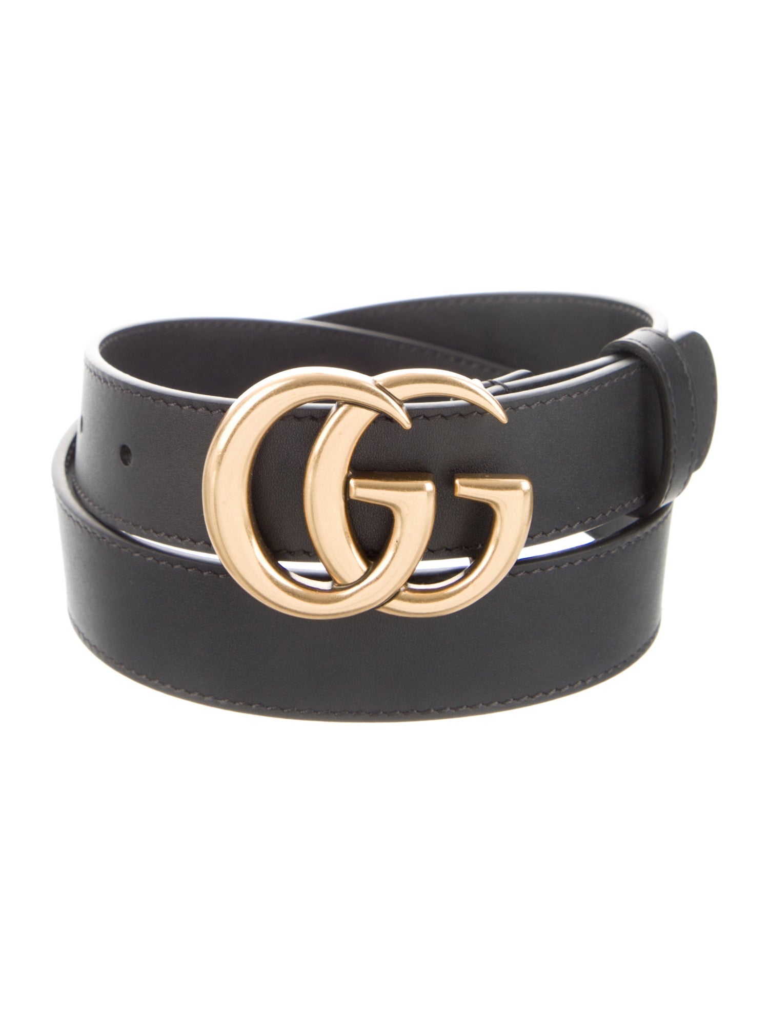 Gucci Double G Logo Leather Waist Belt