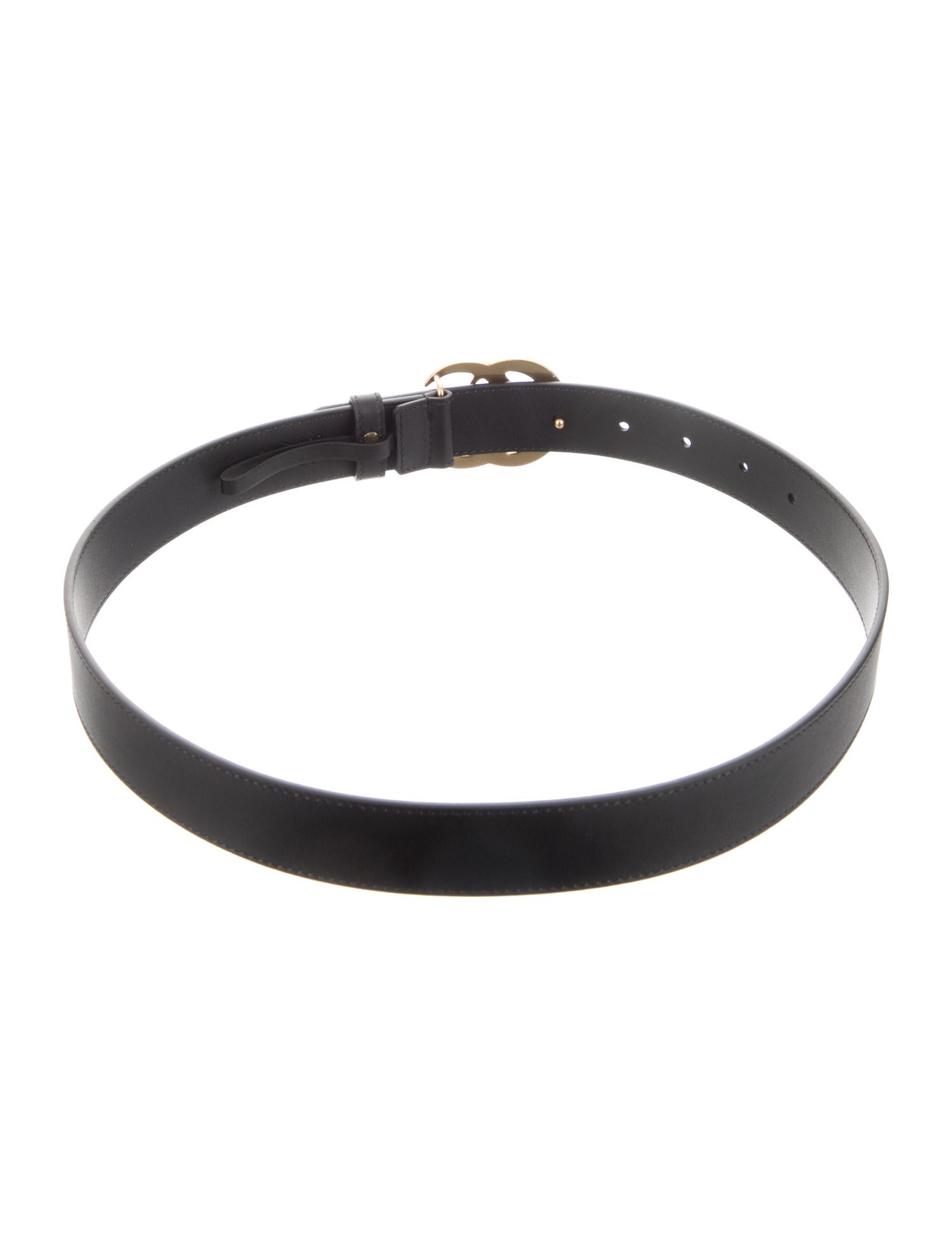 Gucci Double G Logo Leather Waist Belt