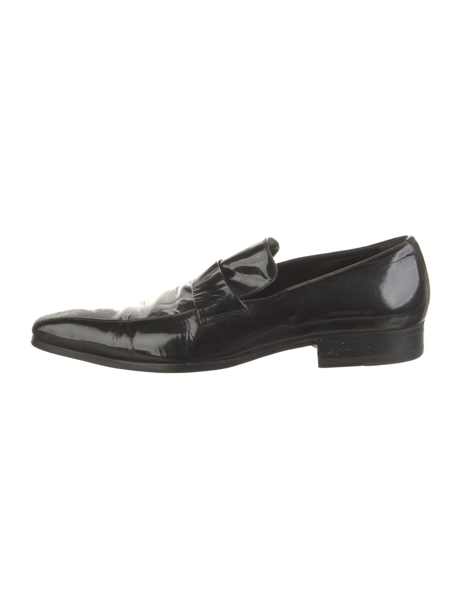 Gucci Horsebit Accent Patent Leather Dress Loafers