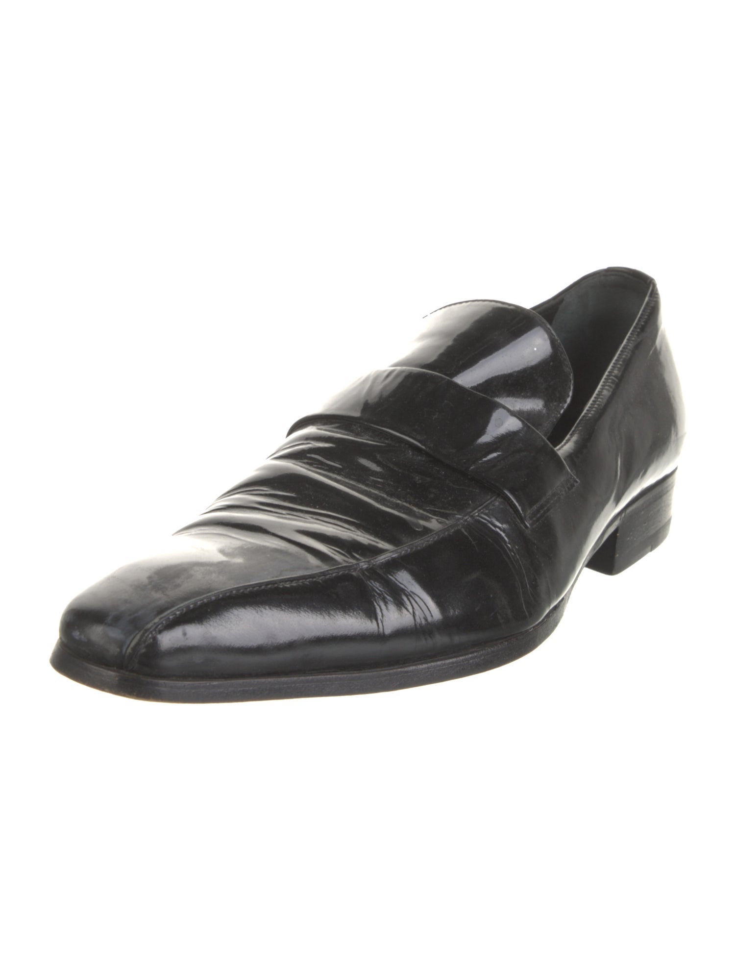 Gucci Horsebit Accent Patent Leather Dress Loafers