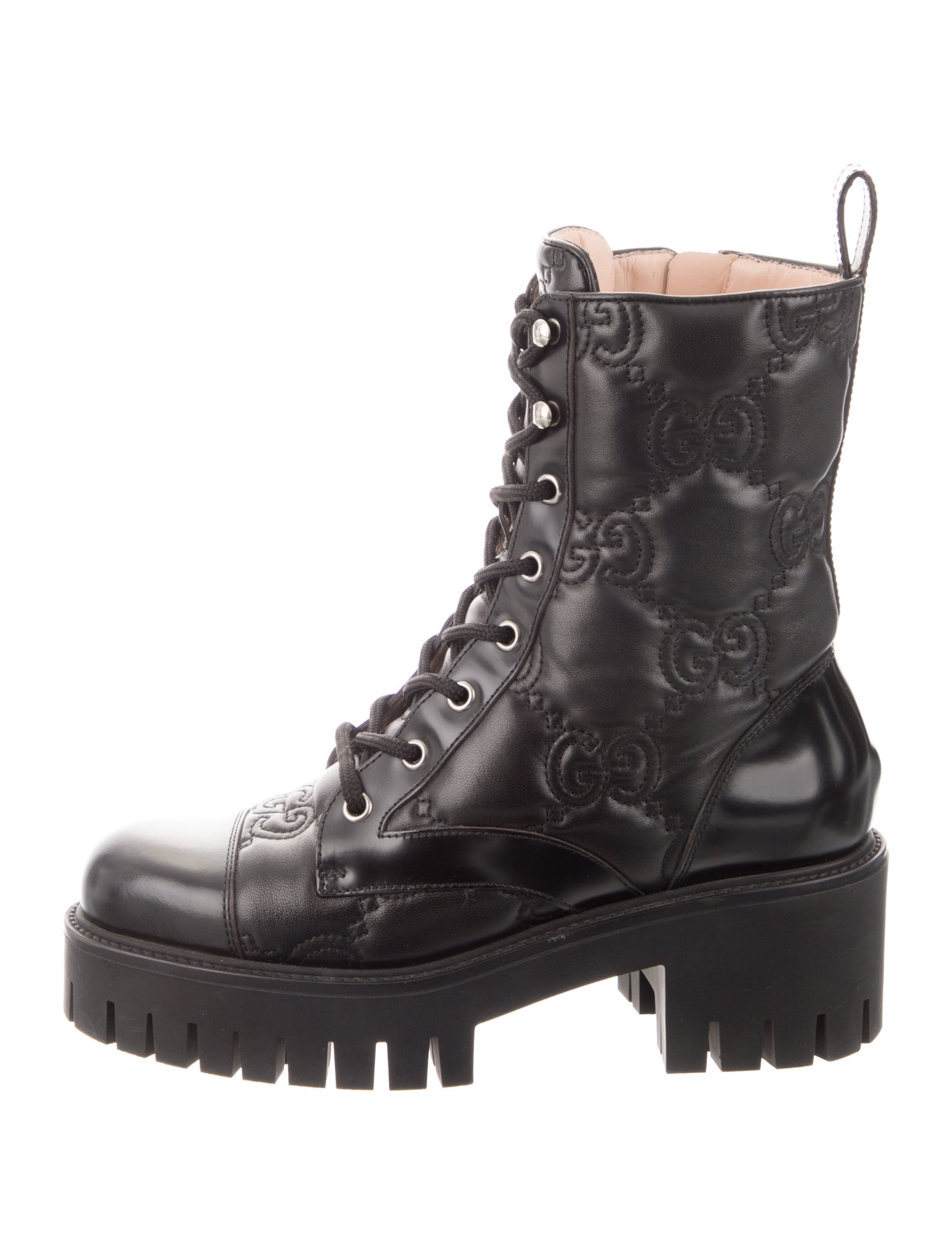 Gucci Leather Combat Boots w/ Tags