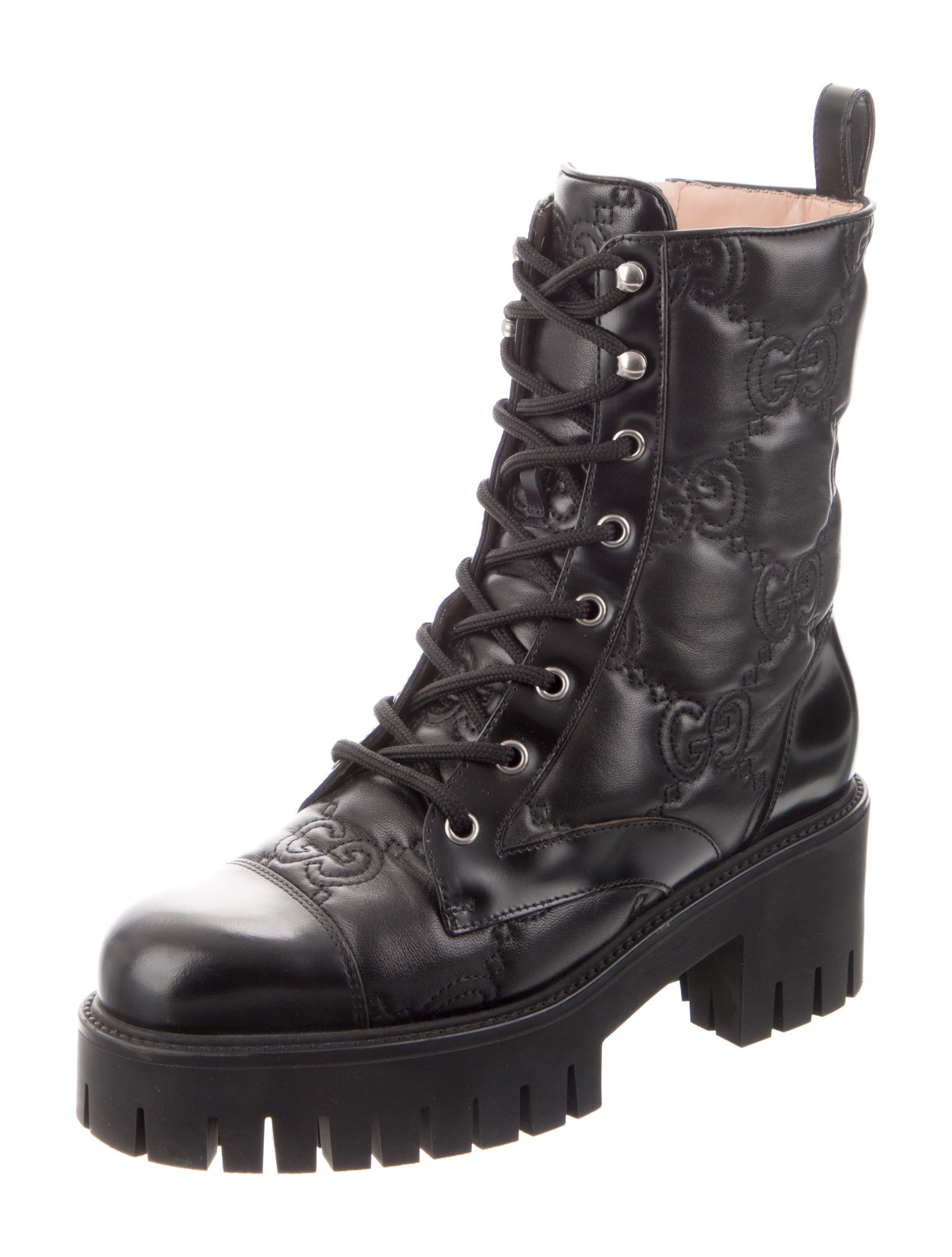 Gucci Leather Combat Boots w/ Tags