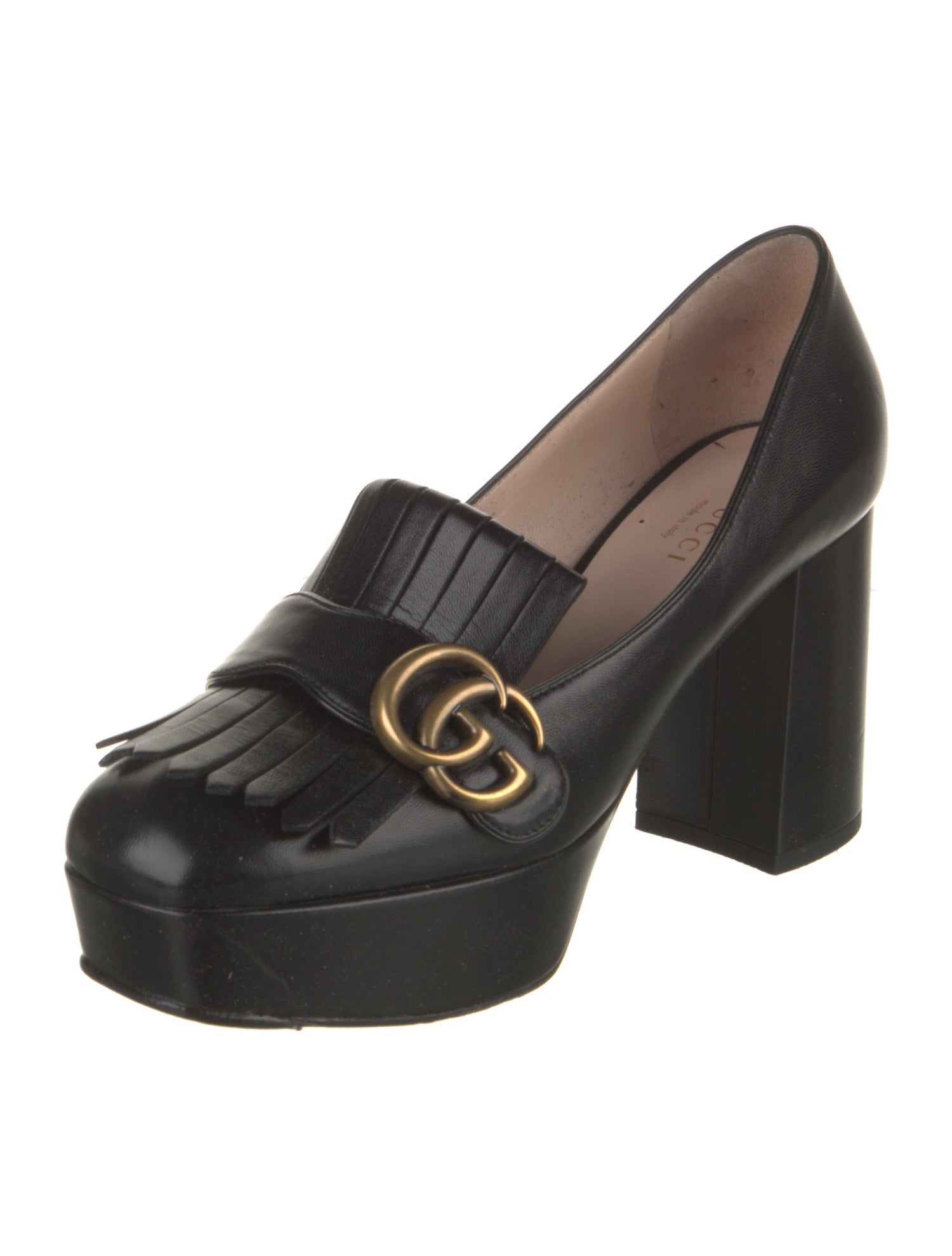 Gucci Double G Logo Leather Pumps