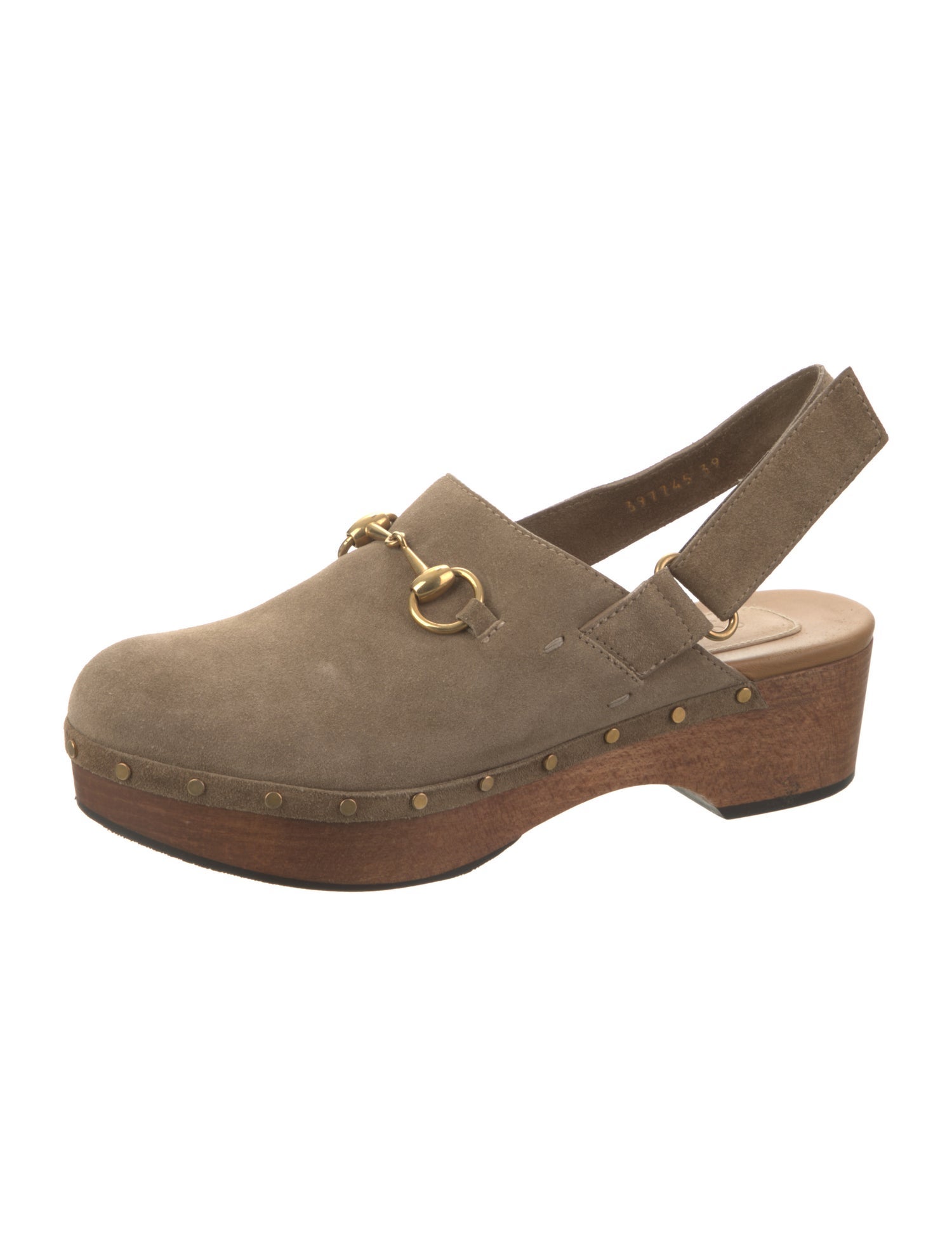 Gucci Horsebit Accent Suede Slingback Flats