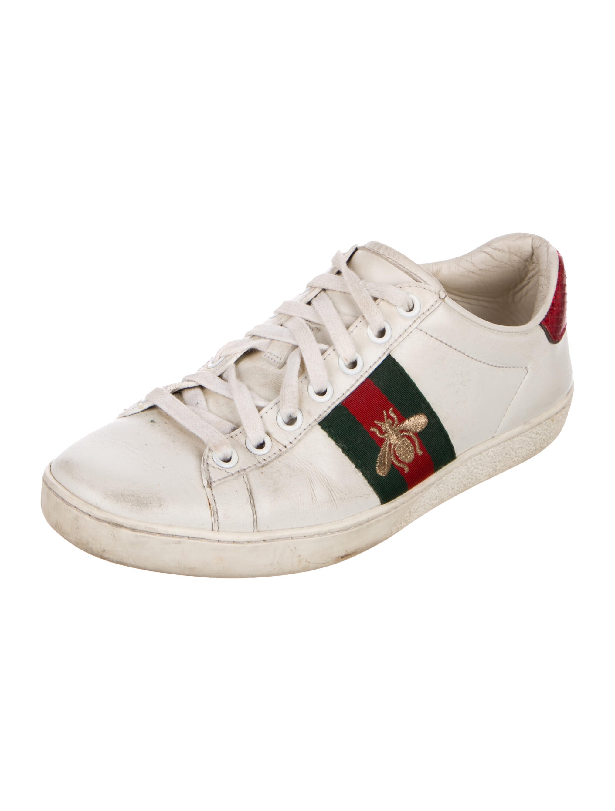 Gucci Web Accent Leather Sneakers