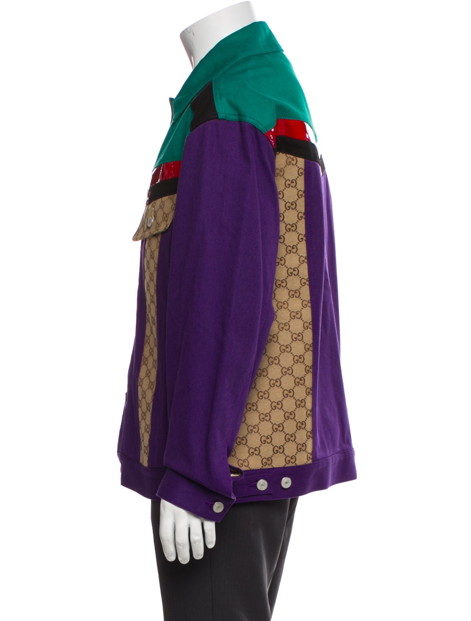 Gucci 2023 Colorblock Pattern Trucker Jacket w/ Tags