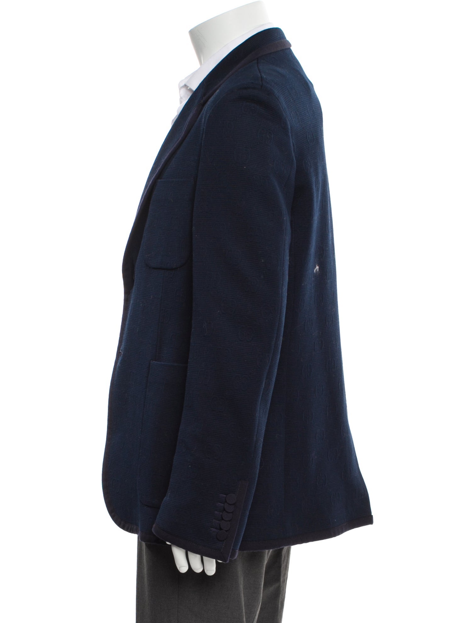 Gucci GG Logo Grosgrain Trim Blazer