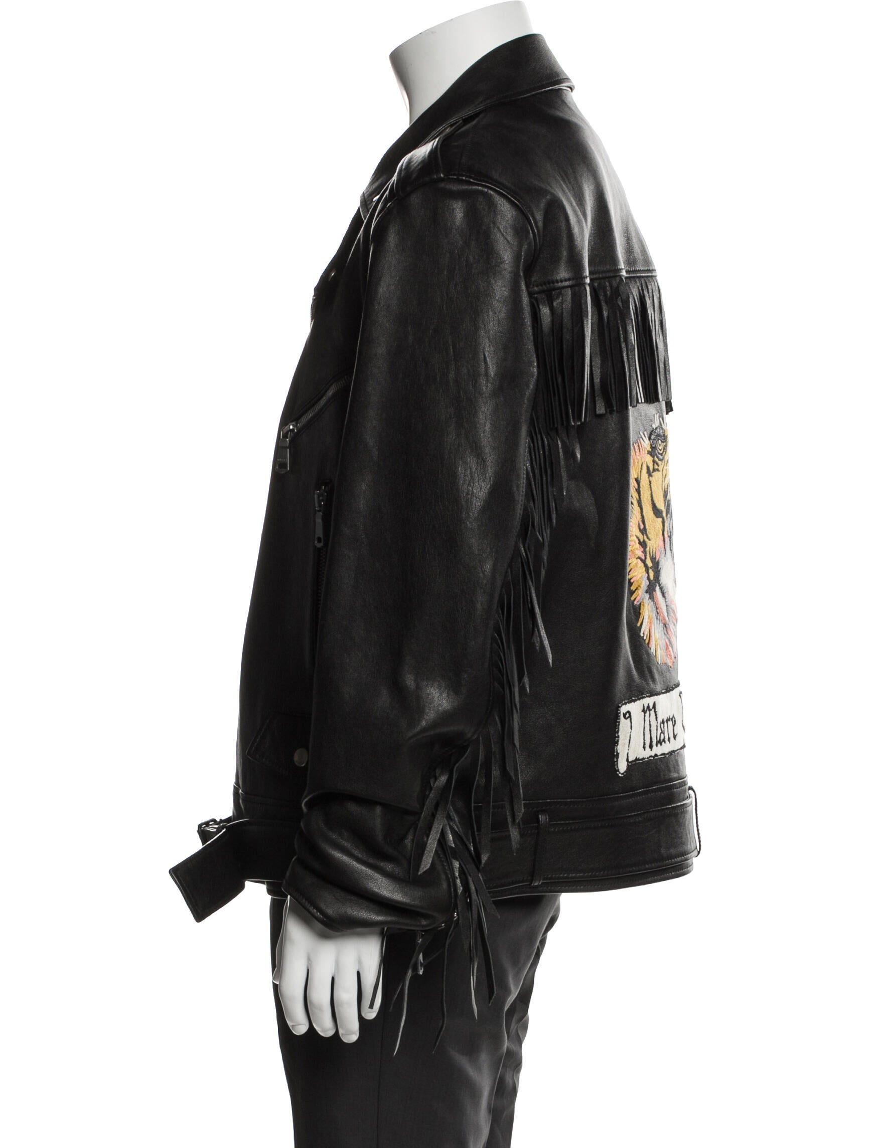 Gucci 2018 Tiger Head Accent Moto Jacket