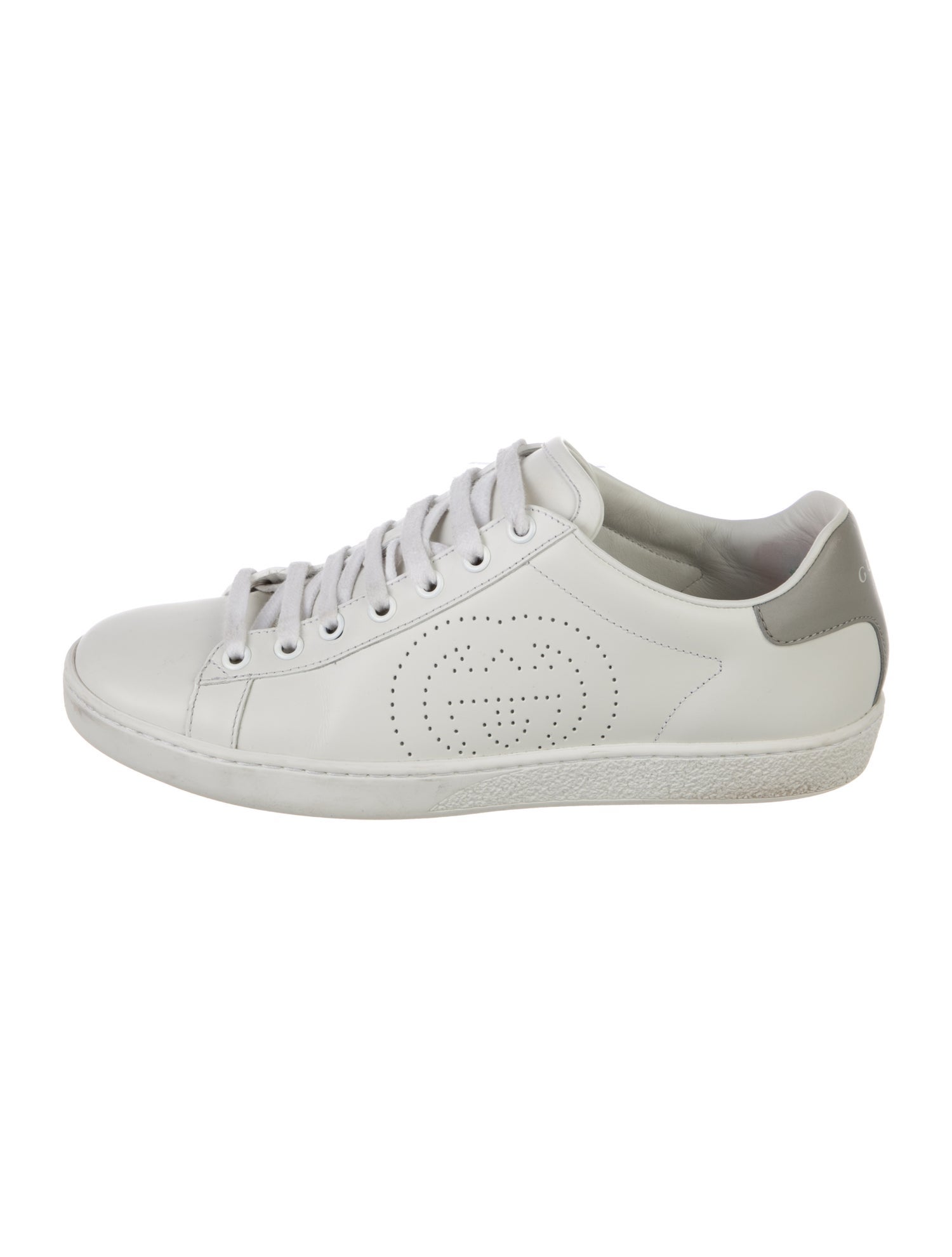 Gucci Leather Lasercut Accents Sneakers