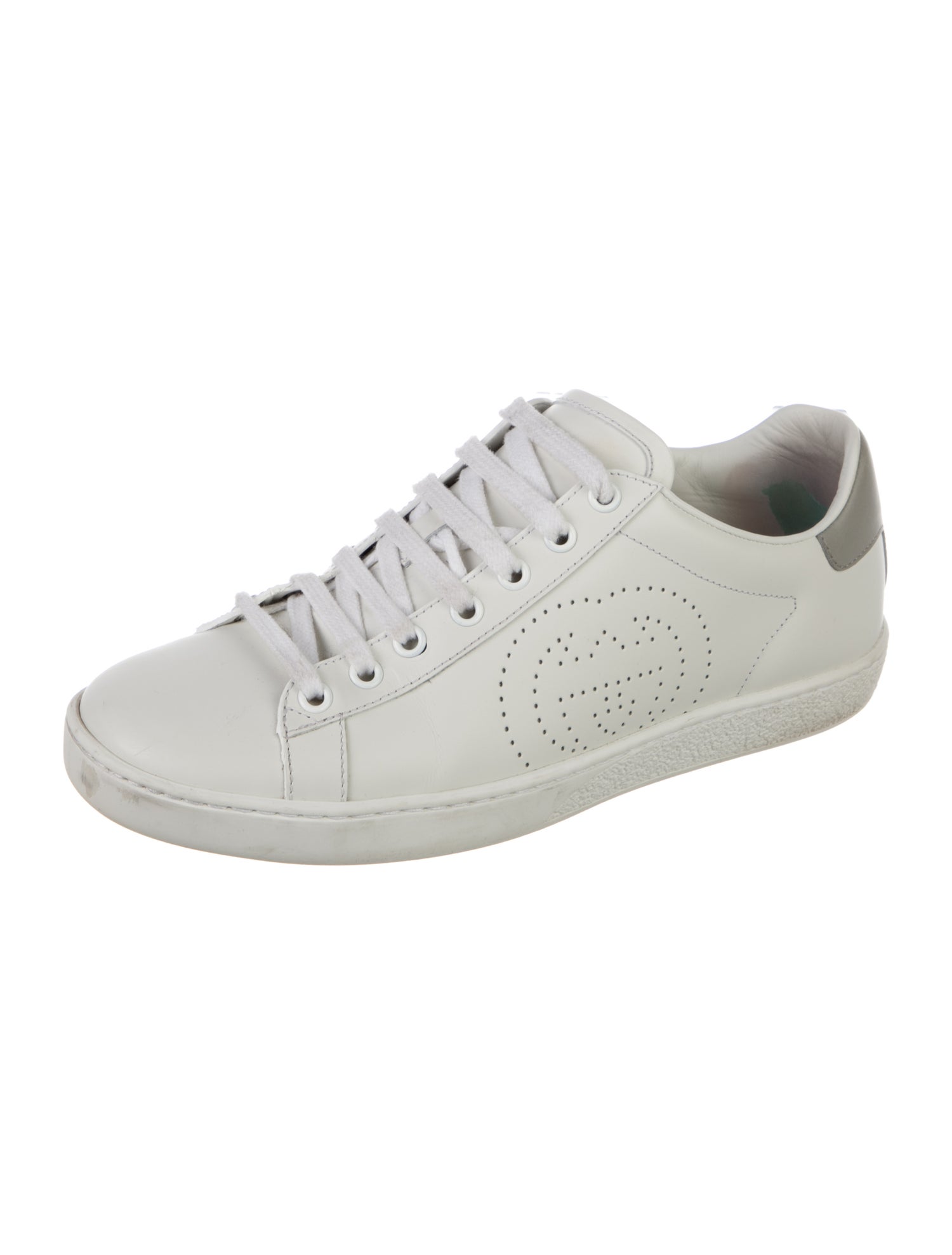 Gucci Leather Lasercut Accents Sneakers
