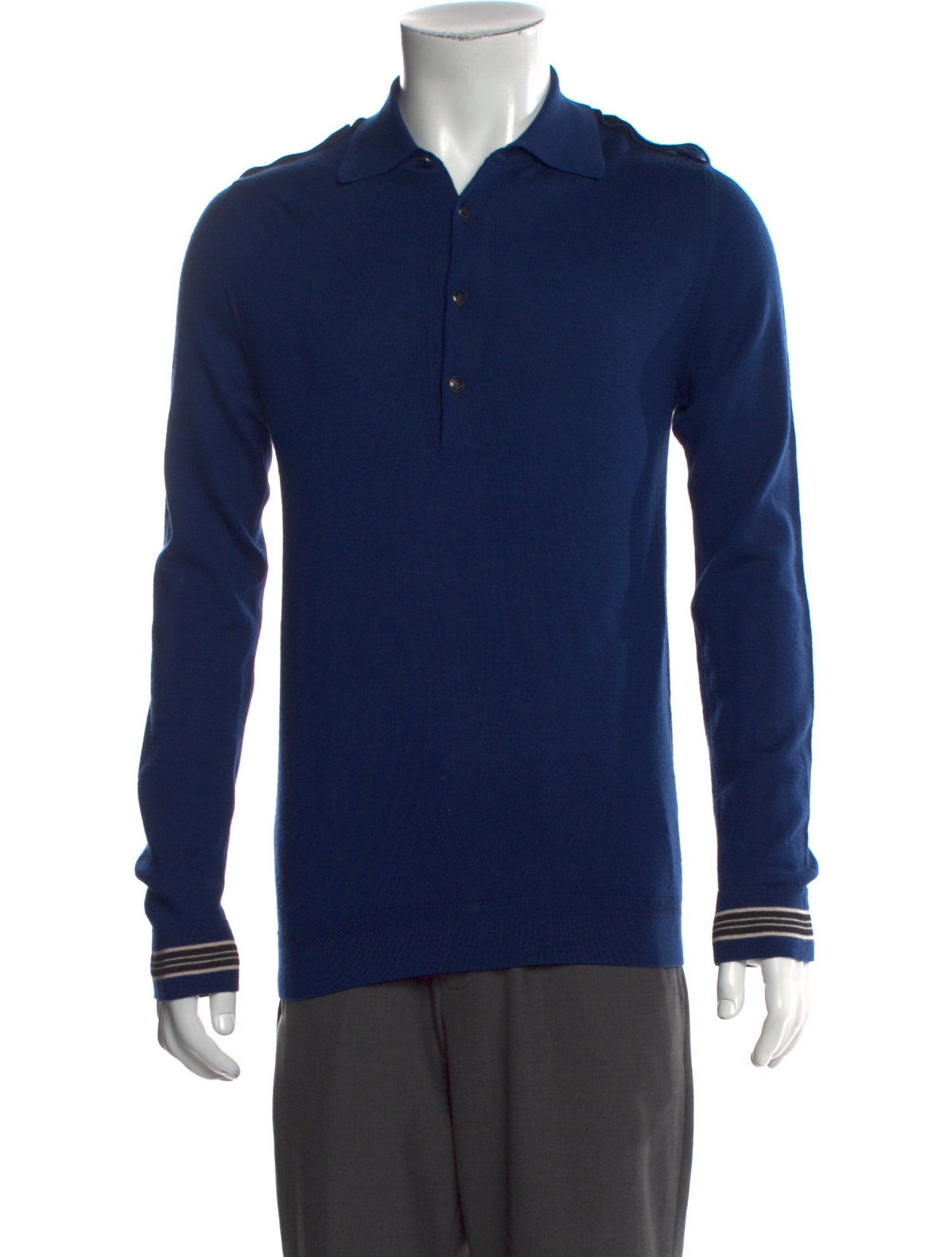 Gucci Web Accent Wool Polo Shirt