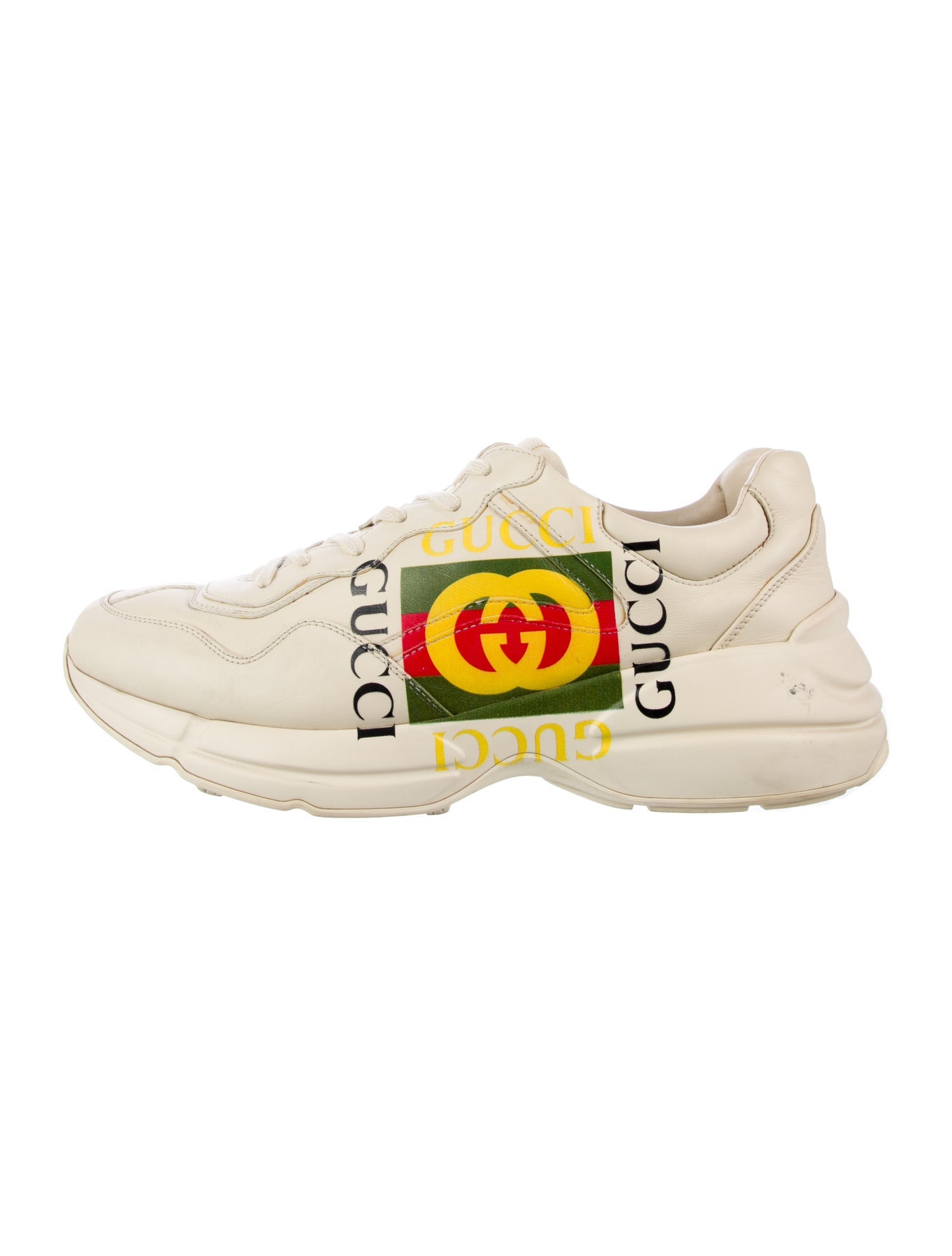 Gucci Web Accent Leather Sneakers