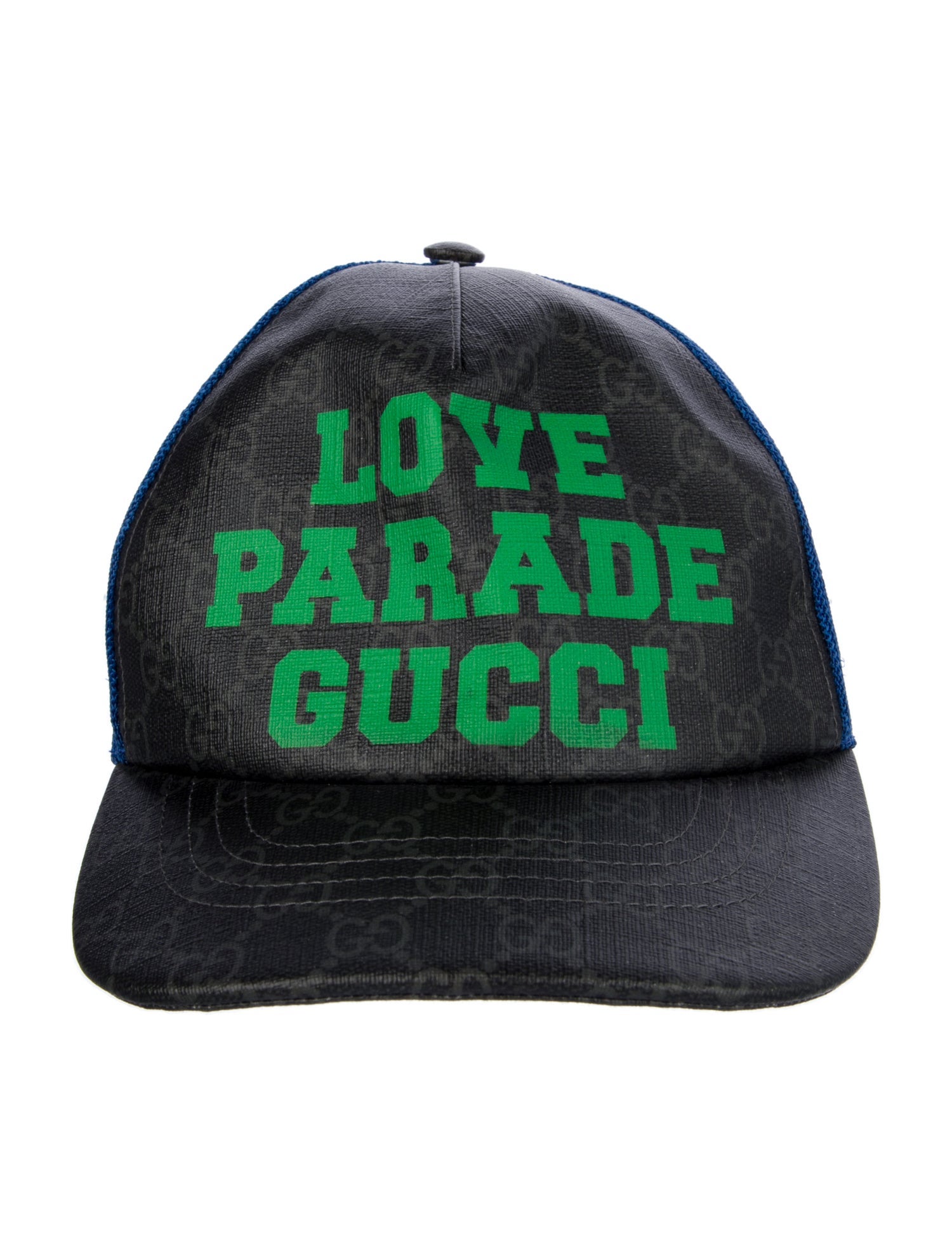Gucci Polyester GG Pattern Print Mesh Accent Baseball Cap