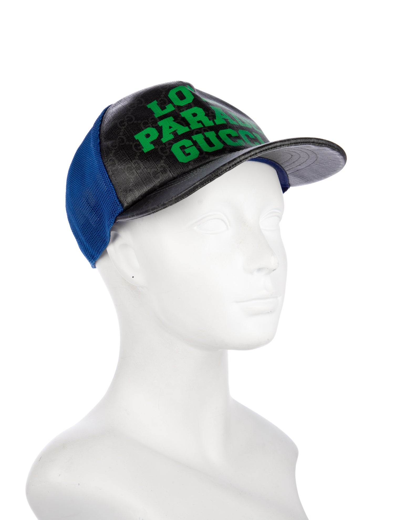 Gucci Polyester GG Pattern Print Mesh Accent Baseball Cap