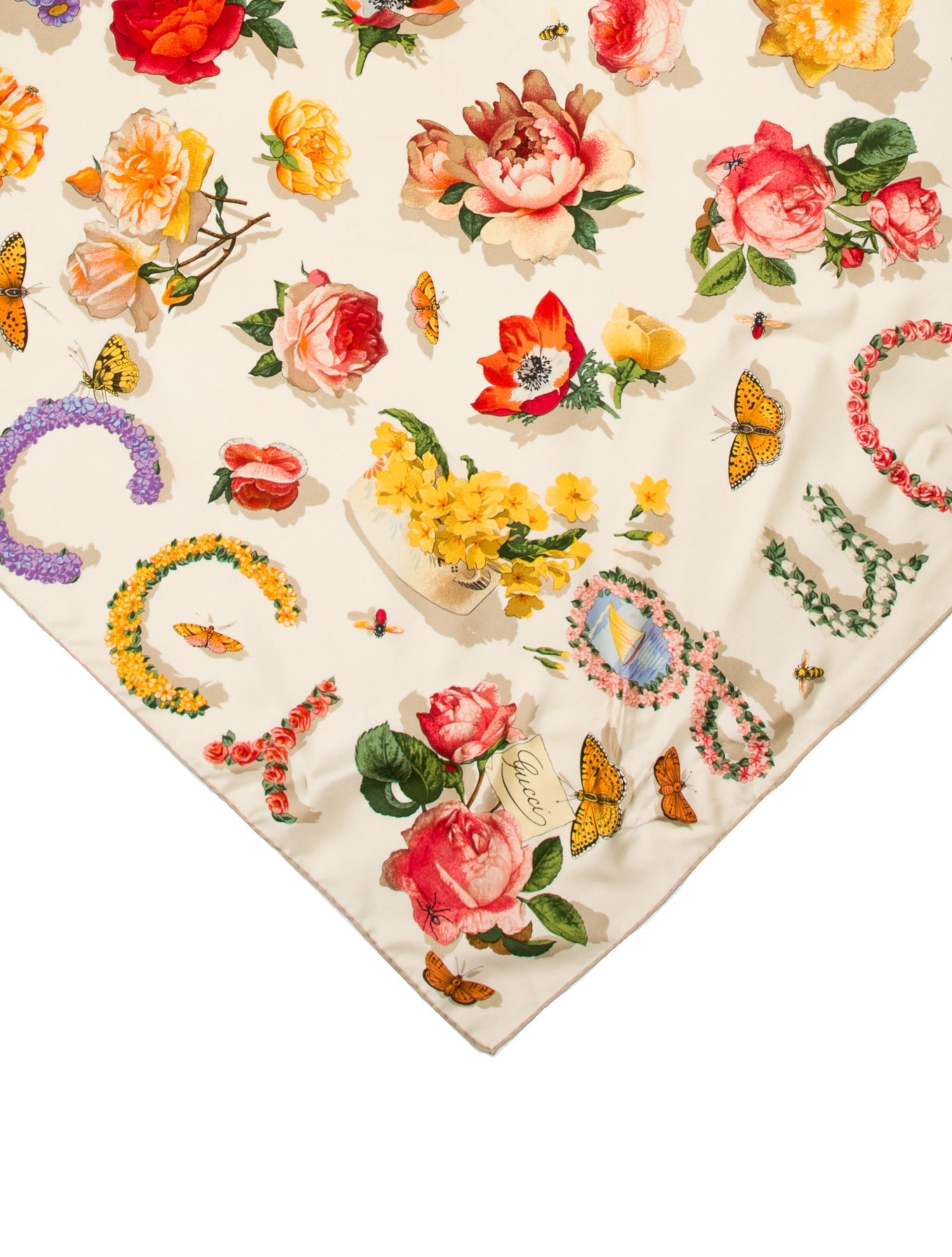 Gucci Silk Floral Print Scarf