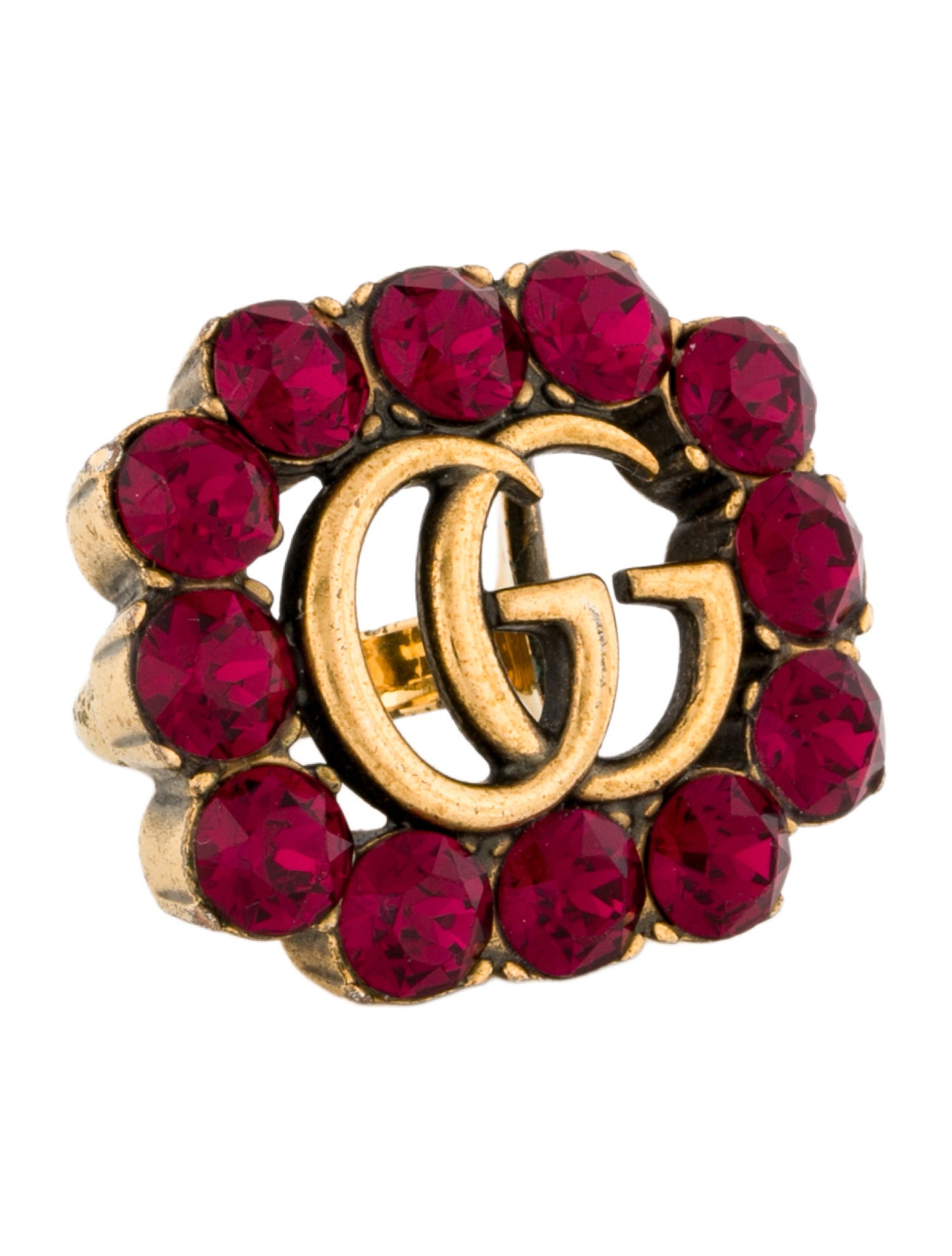 Gucci Crystal GG Cocktail Ring