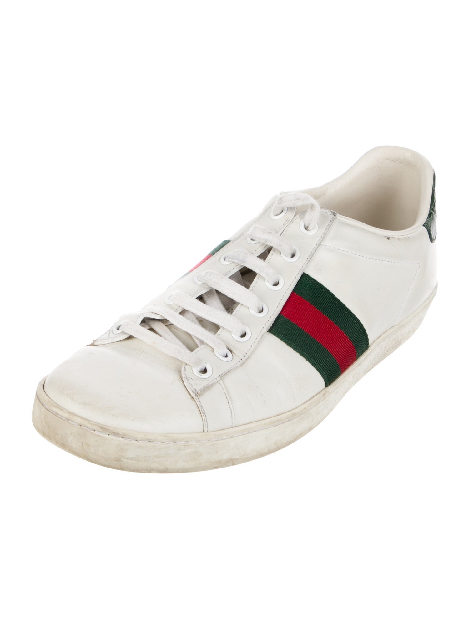 Gucci Web Accent Leather Sneakers