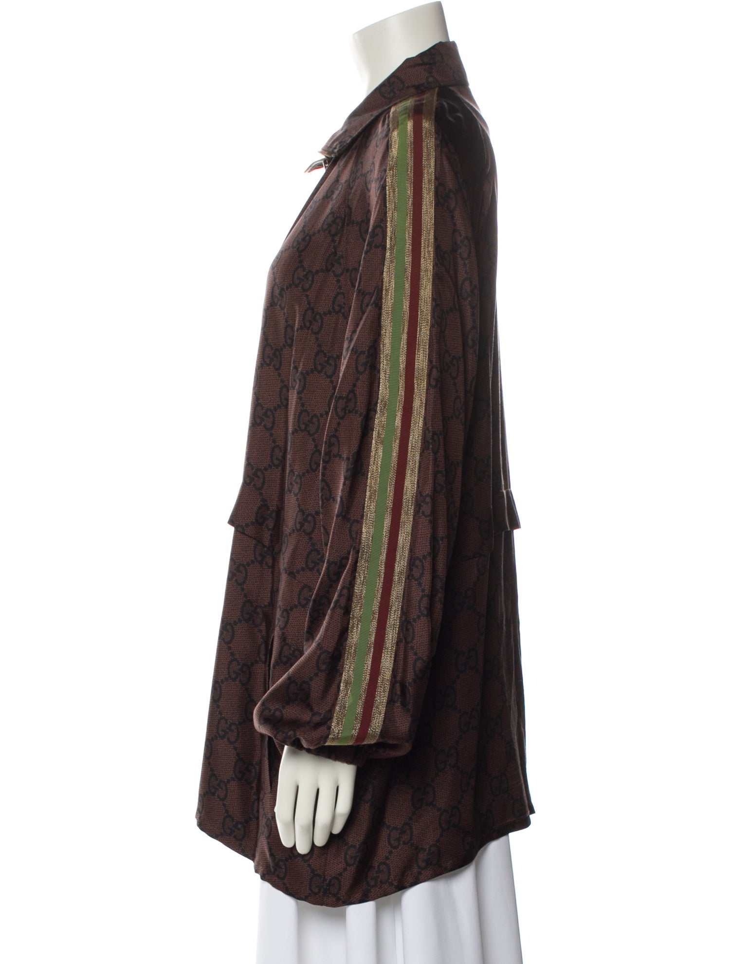 Gucci Silk Plaid Print Jacket